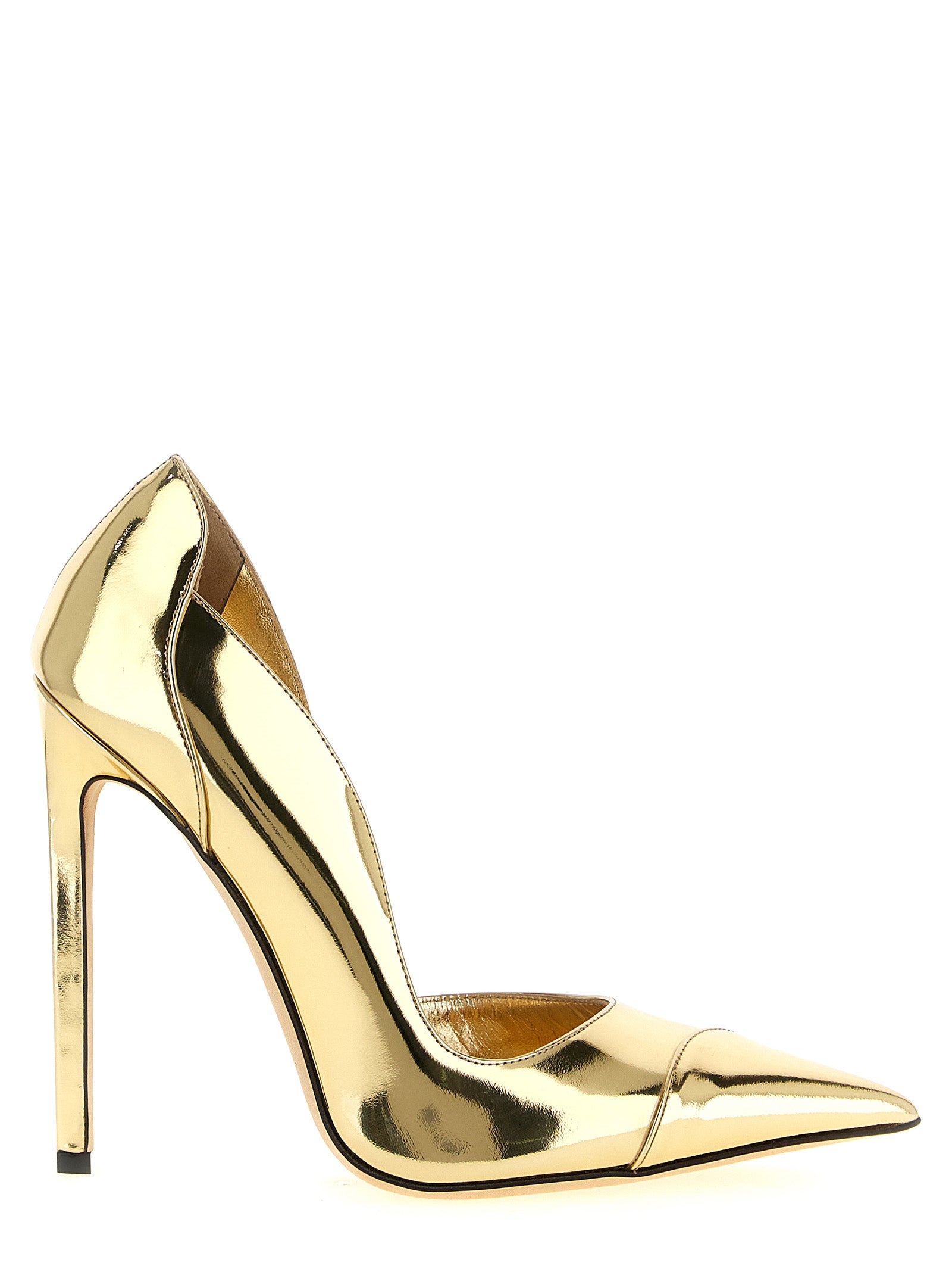 Jimmy Choo Gold Leather High Heel Pumps - Timeless Luxury Elegance