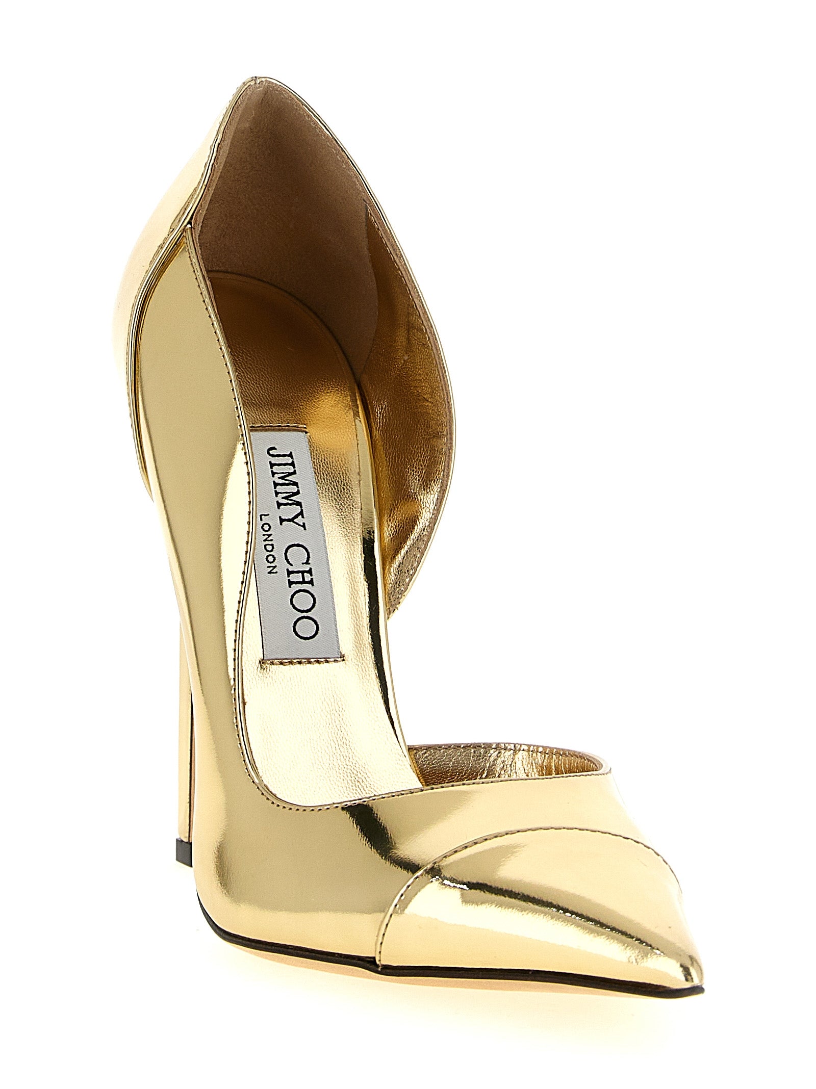 Jimmy Choo Gold Leather High Heel Pumps - Timeless Luxury Elegance