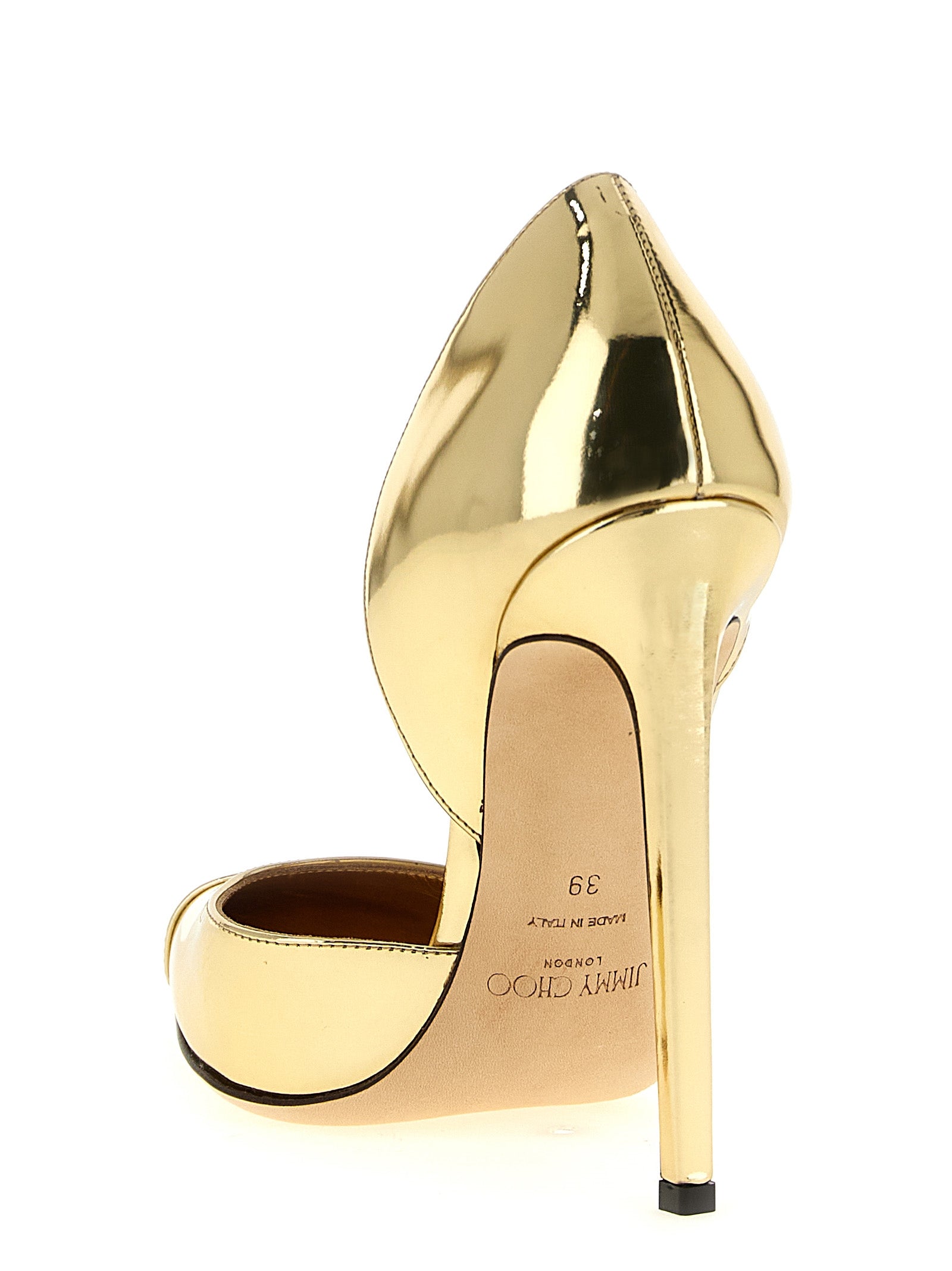 Jimmy Choo Gold Leather High Heel Pumps - Timeless Luxury Elegance