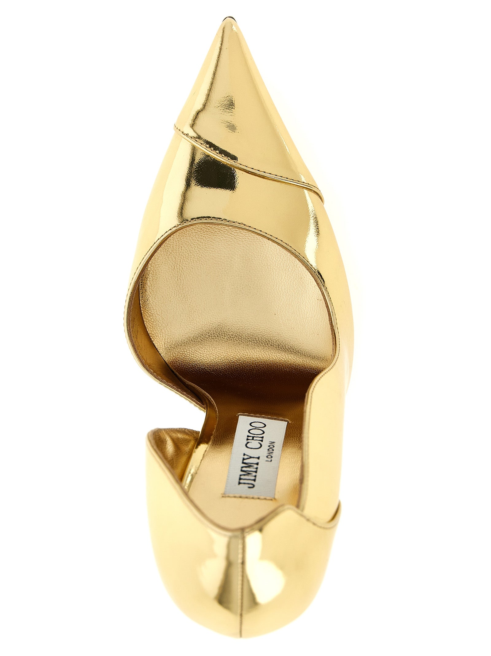 Jimmy Choo Gold Leather High Heel Pumps - Timeless Luxury Elegance