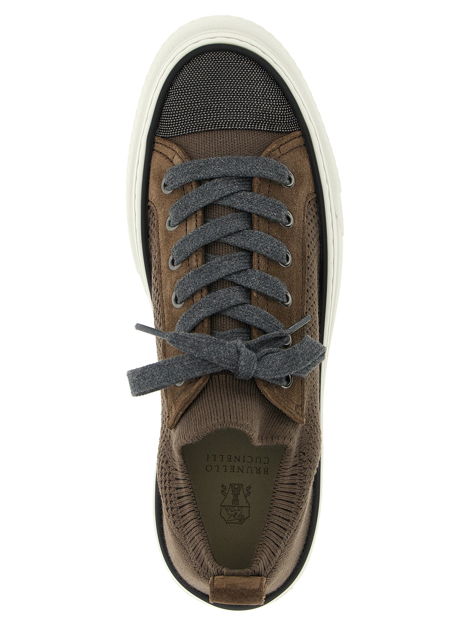 Indulge in the artisanal elegance of Brunello Cucinelli's Brown Cotton Low Top Sneakers, where luxurious cotton meets expert Italian craftsmanship for a statement of refined taste.