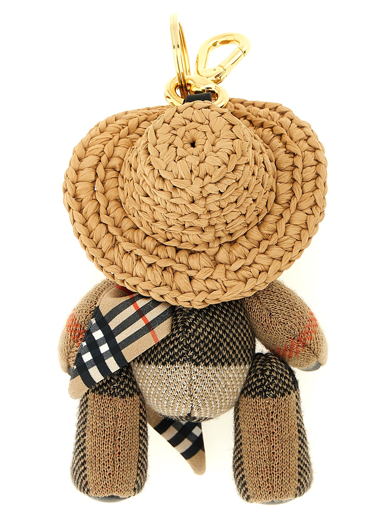 Burberry Beige Wool Keychain - Artisanal Luxury Accessory