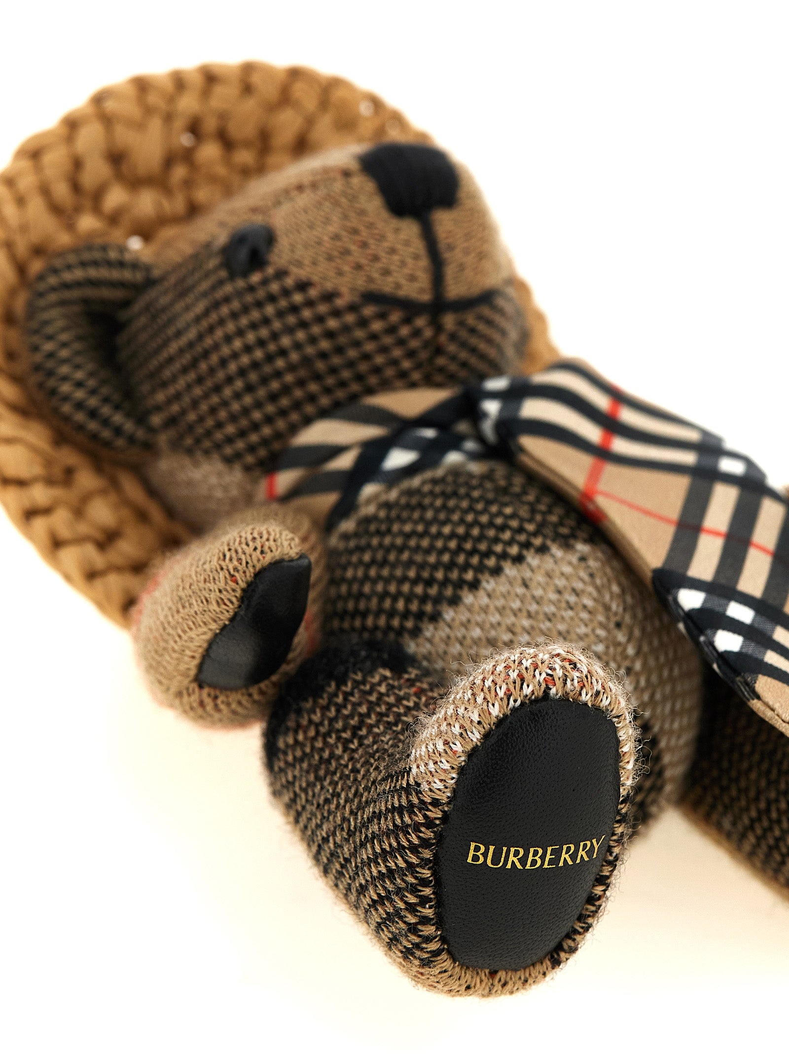 Burberry Beige Wool Keychain - Artisanal Luxury Accessory