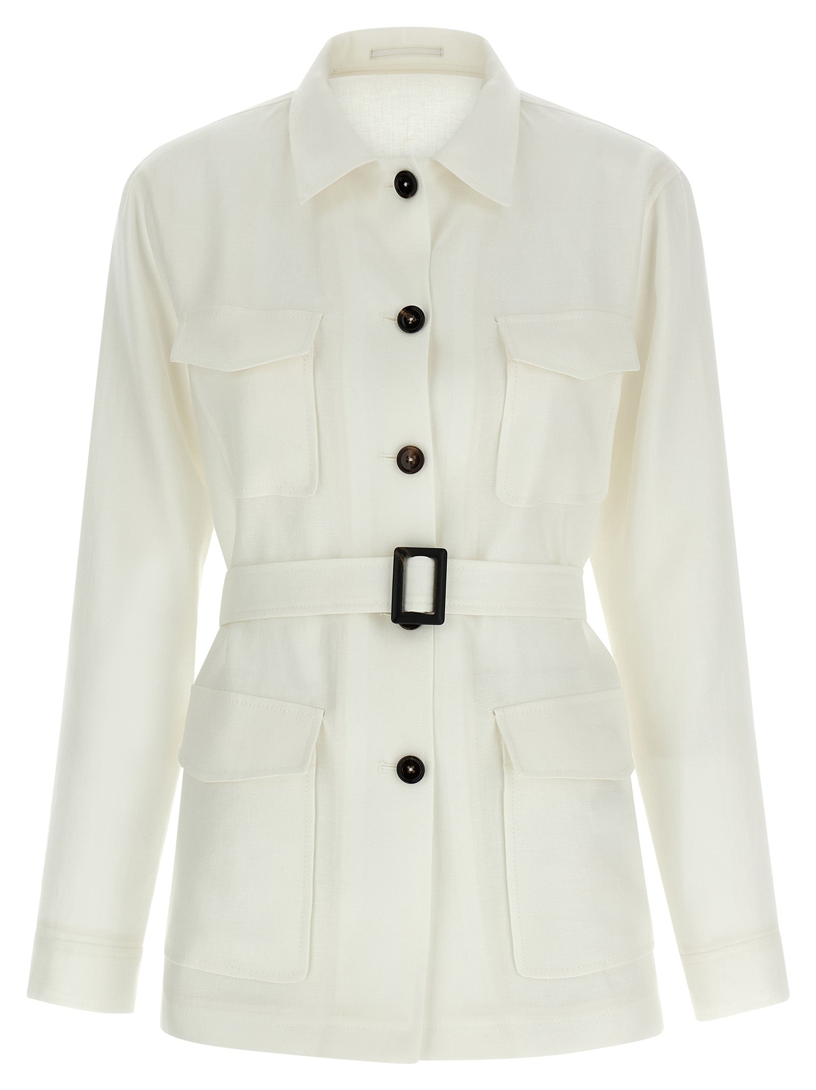 Tagliatore White Linen Shell Jacket - Timeless Luxury Elegance