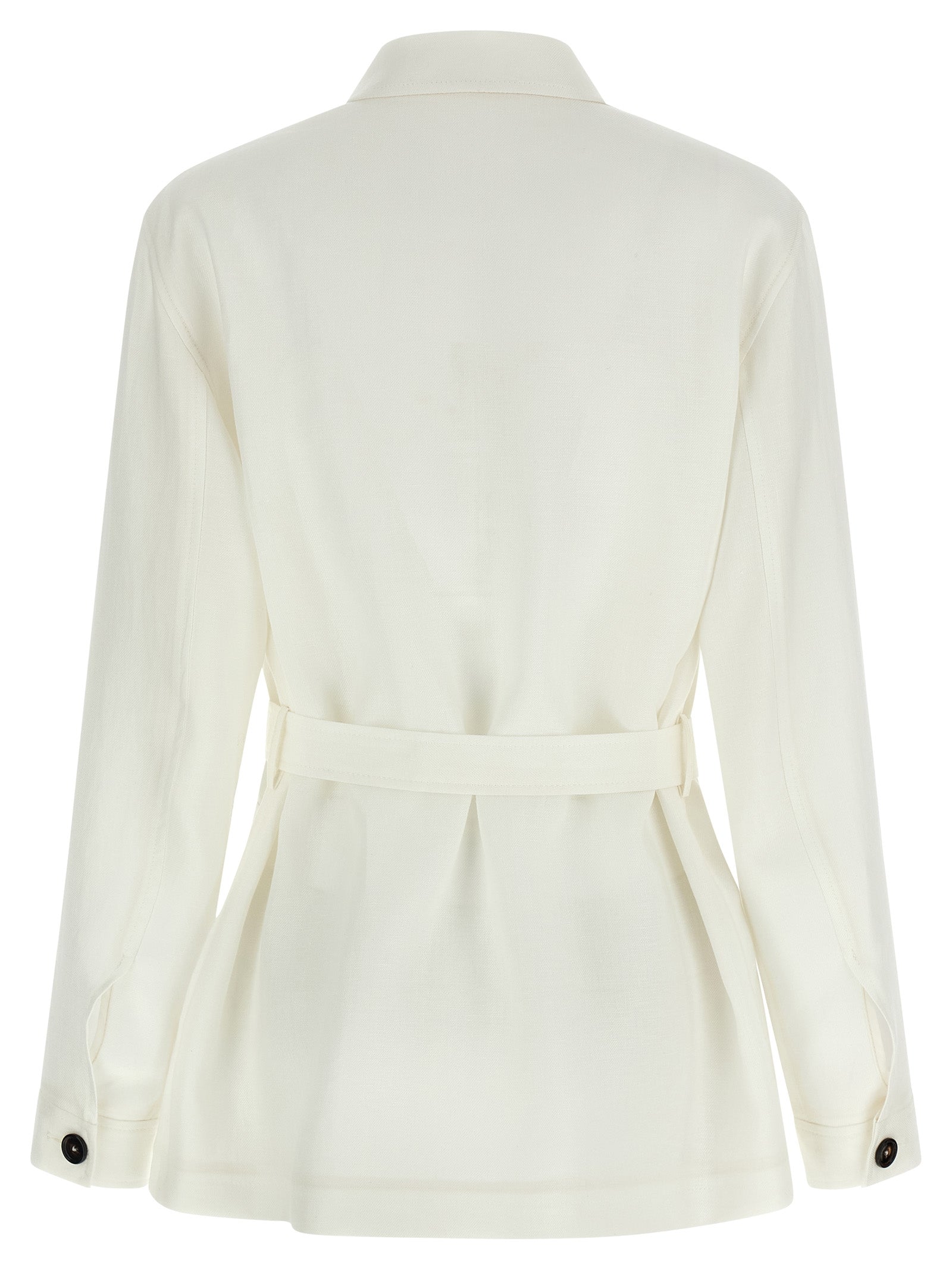 Tagliatore White Linen Shell Jacket - Timeless Luxury Elegance