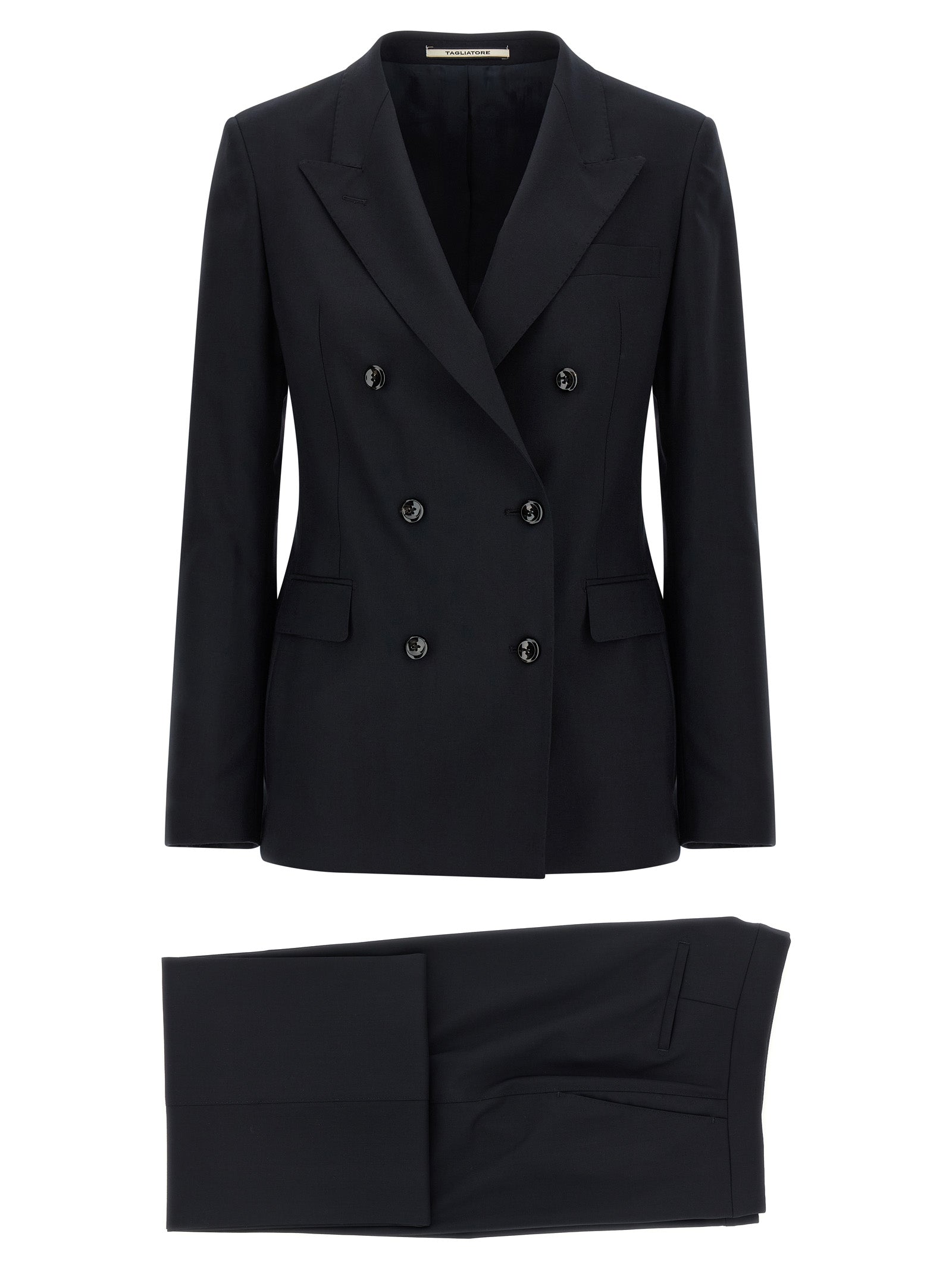 Elevate your wardrobe with the Tagliatore Blue Virgin Wool Two-Piece Suit, a masterful blend of Italian craftsmanship and timeless elegance for the discerning individual.