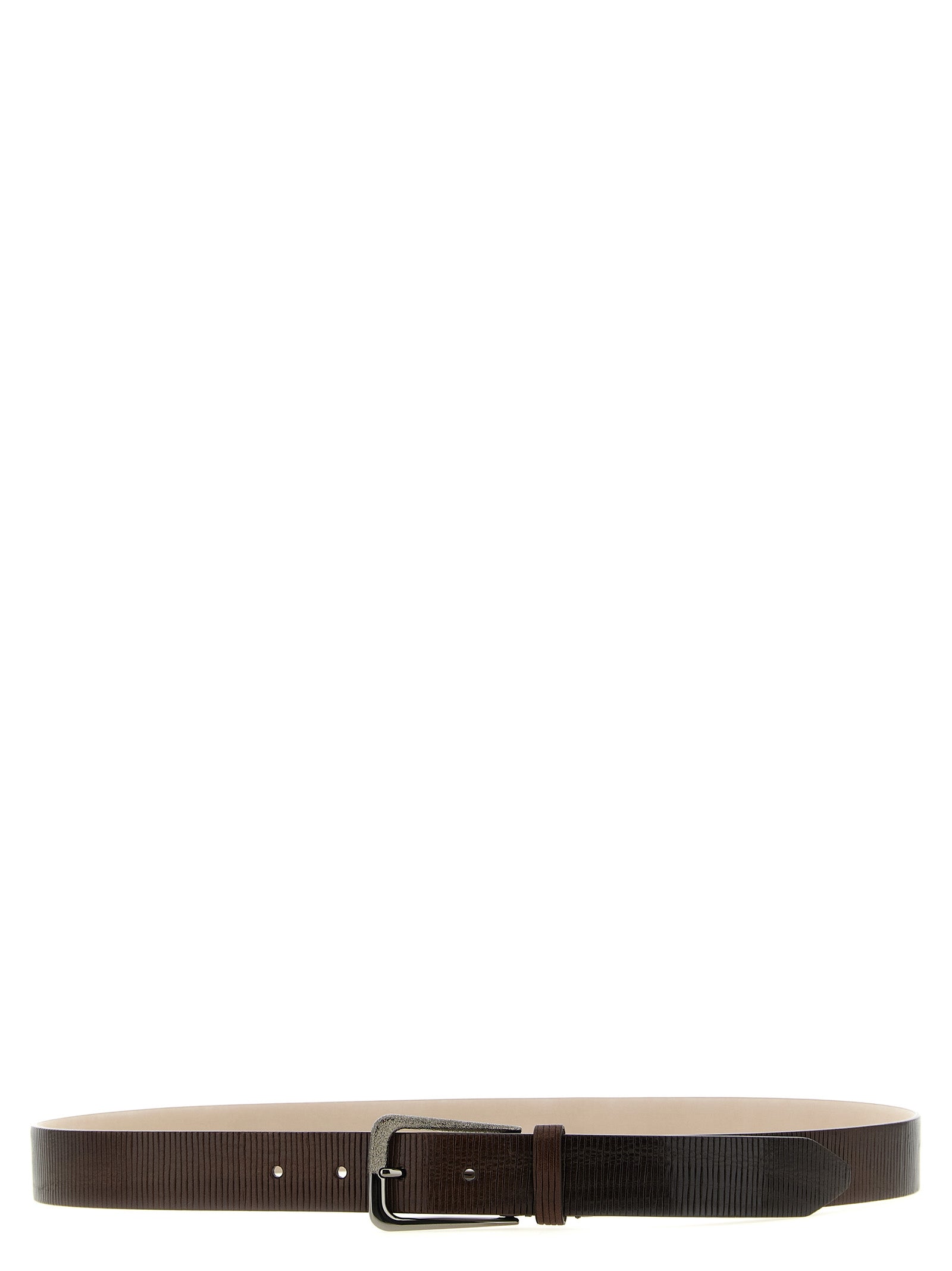 Brunello Cucinelli Brown Leather Belt, Artisanal Luxury Accessory