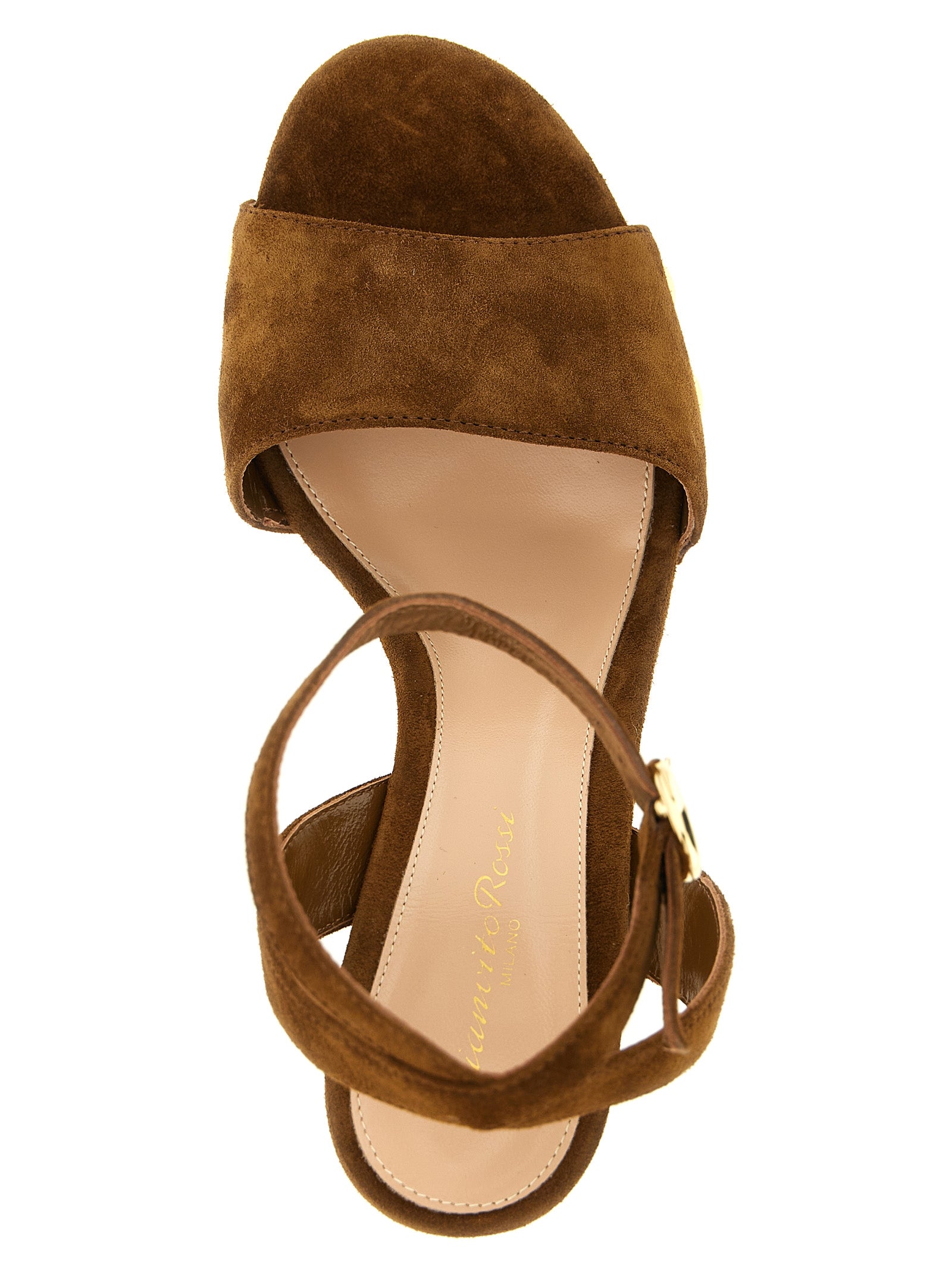 Gianvito Rossi Brown Suede Leather Stiletto Heel Sandals