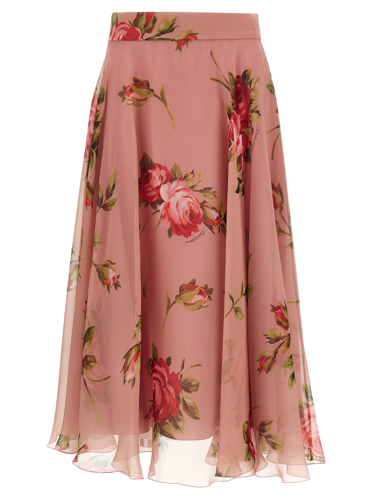 Dolce & Gabbana Silk Midi Skirt - Exquisite Luxury Artistry