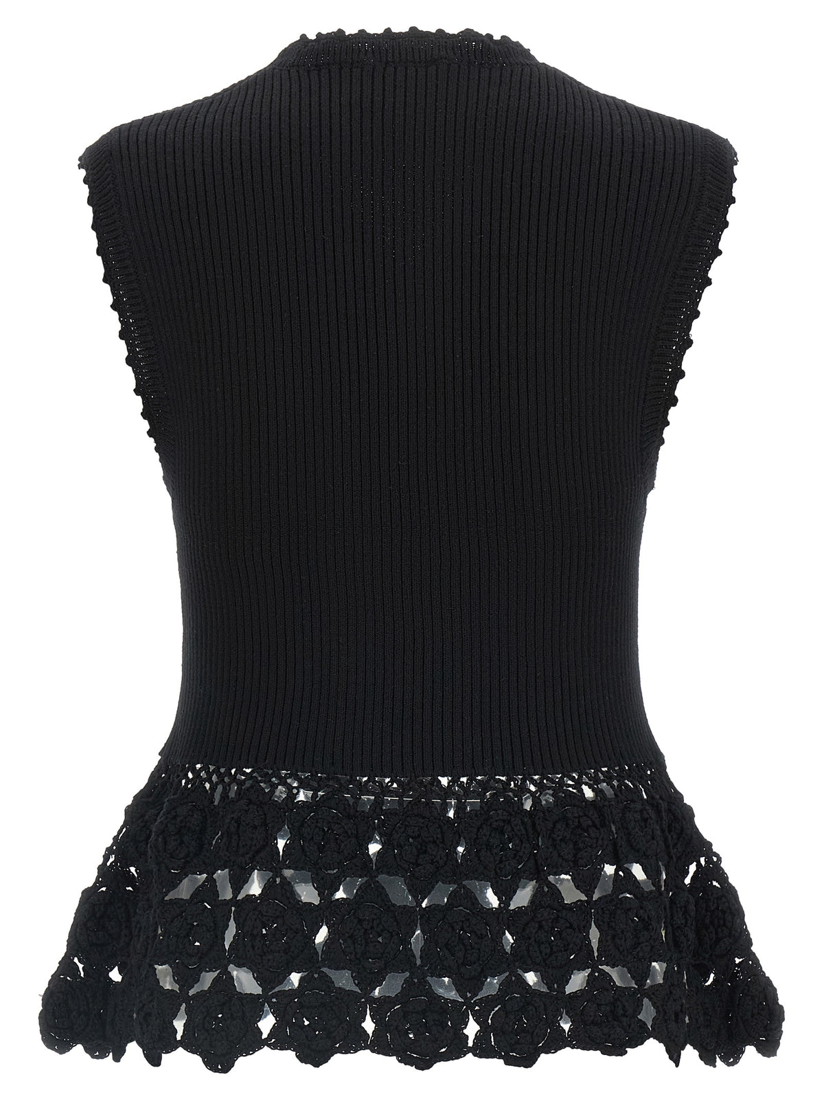 Ganni Black Organic Cotton Sleeveless Jacket - Sustainable Luxury