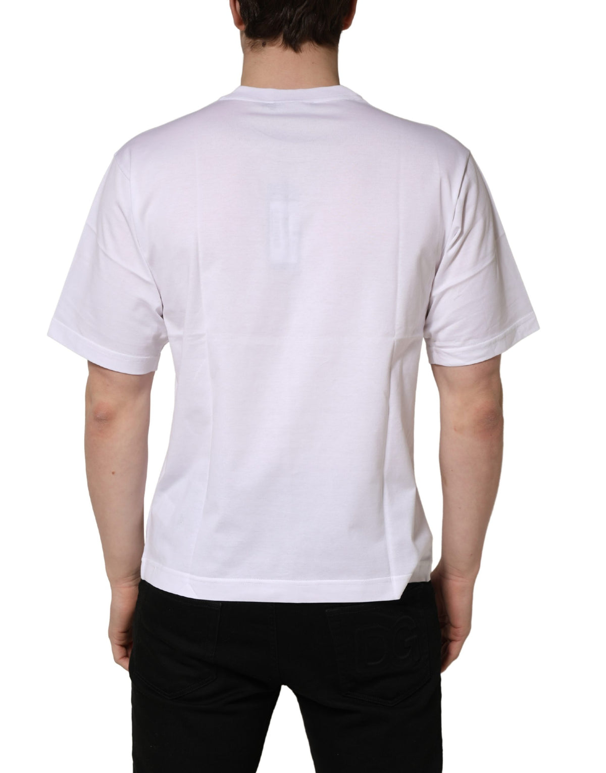 Elevate your wardrobe with the Dolce & Gabbana White Metal DG Logo Cotton T-shirt, a masterpiece of Italian craftsmanship that embodies timeless elegance and refined luxury.