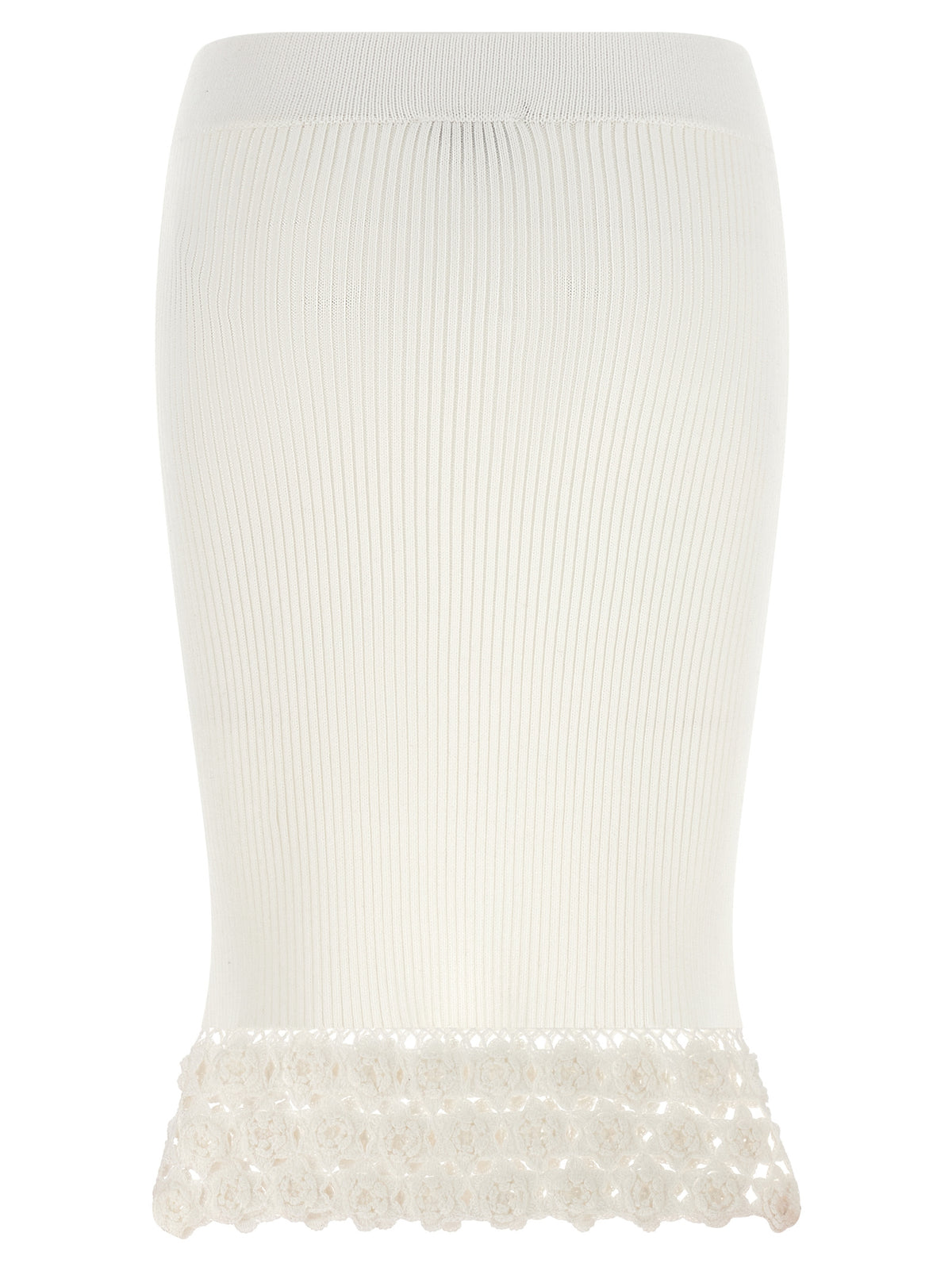 Ganni White Organic Cotton Midi Skirt - Timeless Luxury Elegance