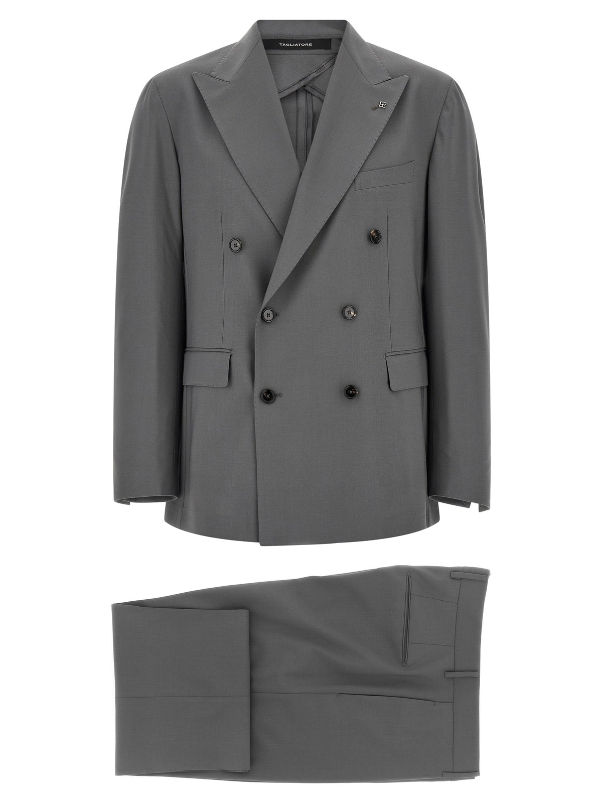 Tagliatore Gray Virgin Wool Two-Piece Suit - Timeless Luxury Elegance