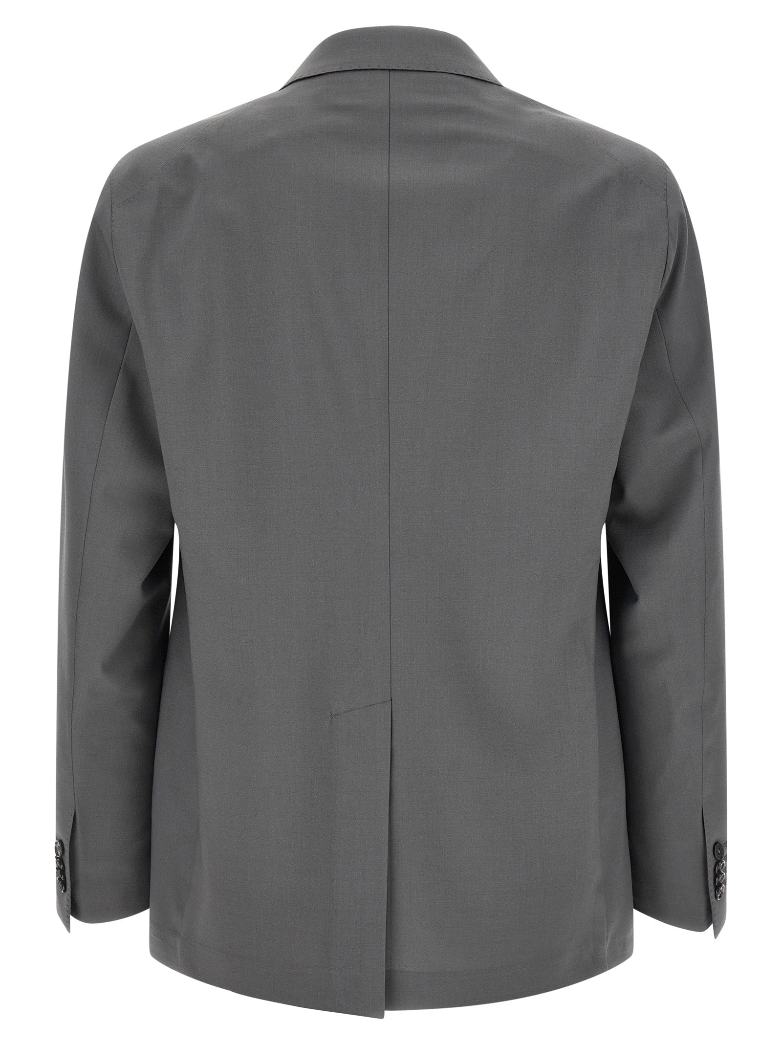 Elevate your style with the TAGLIATORE Gray Virgin Wool Two-Piece Suit, a masterpiece of Italian craftsmanship that embodies timeless elegance and refined sophistication.