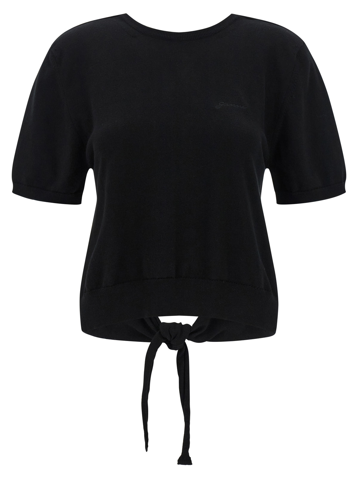 Ganni Black Organic Cotton Cardigan - Timeless Luxury Design