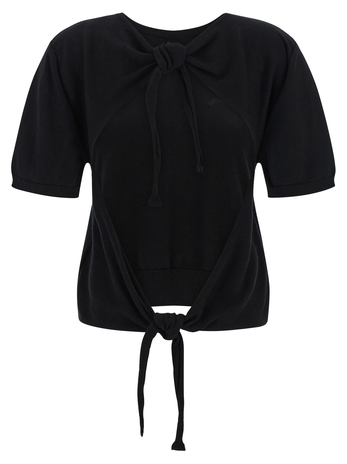 Ganni Black Organic Cotton Cardigan - Timeless Luxury Design
