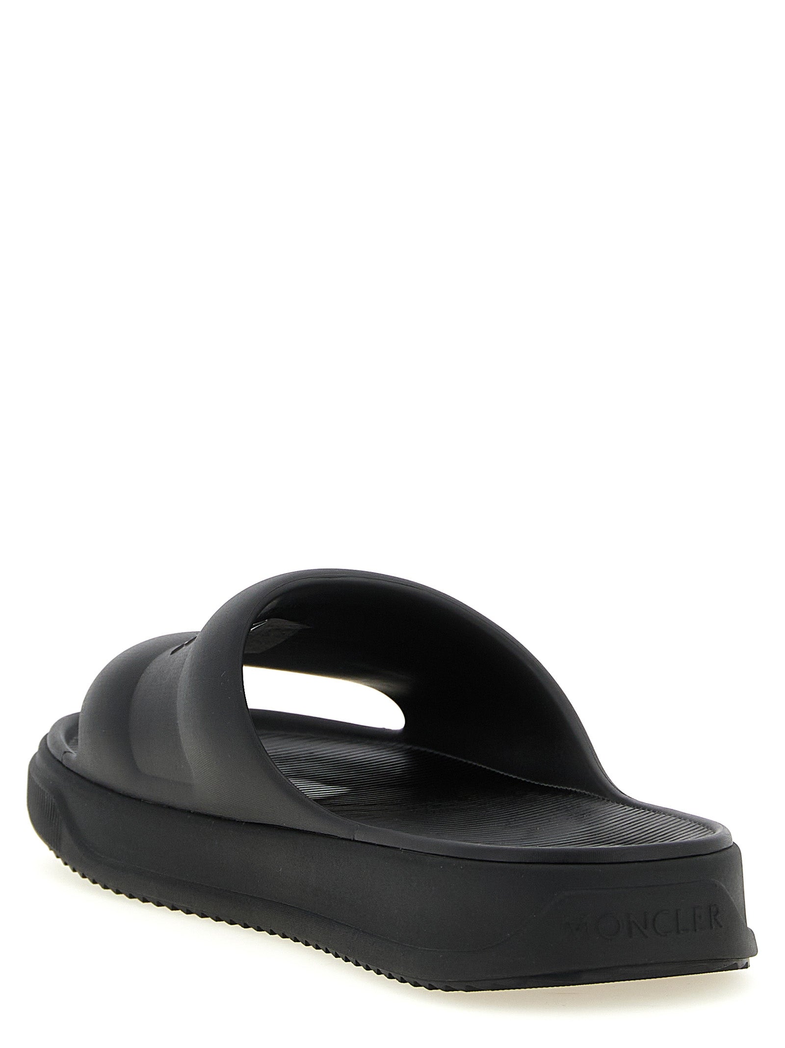 Moncler Black Elastane Slides