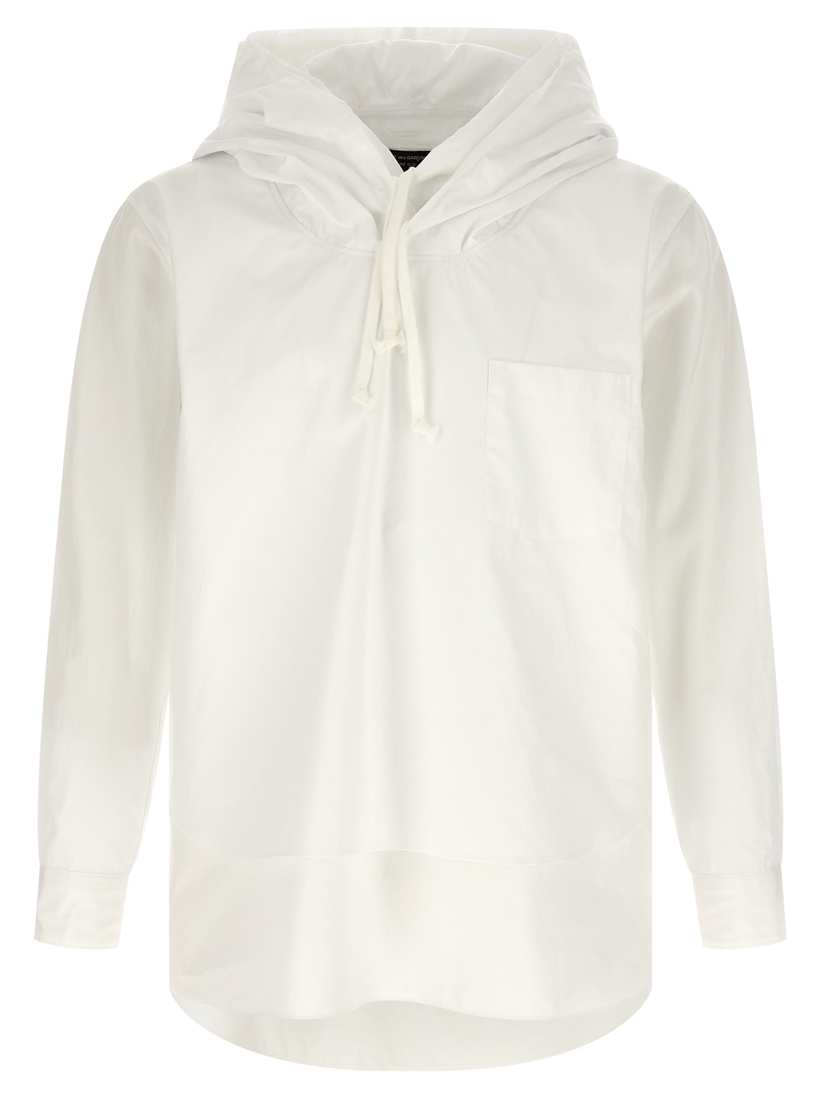 Discover the Comme Des Garçons White Cotton Blouse, a masterpiece of avant-garde luxury, crafted from 100% cotton for timeless elegance and sophisticated versatility.
