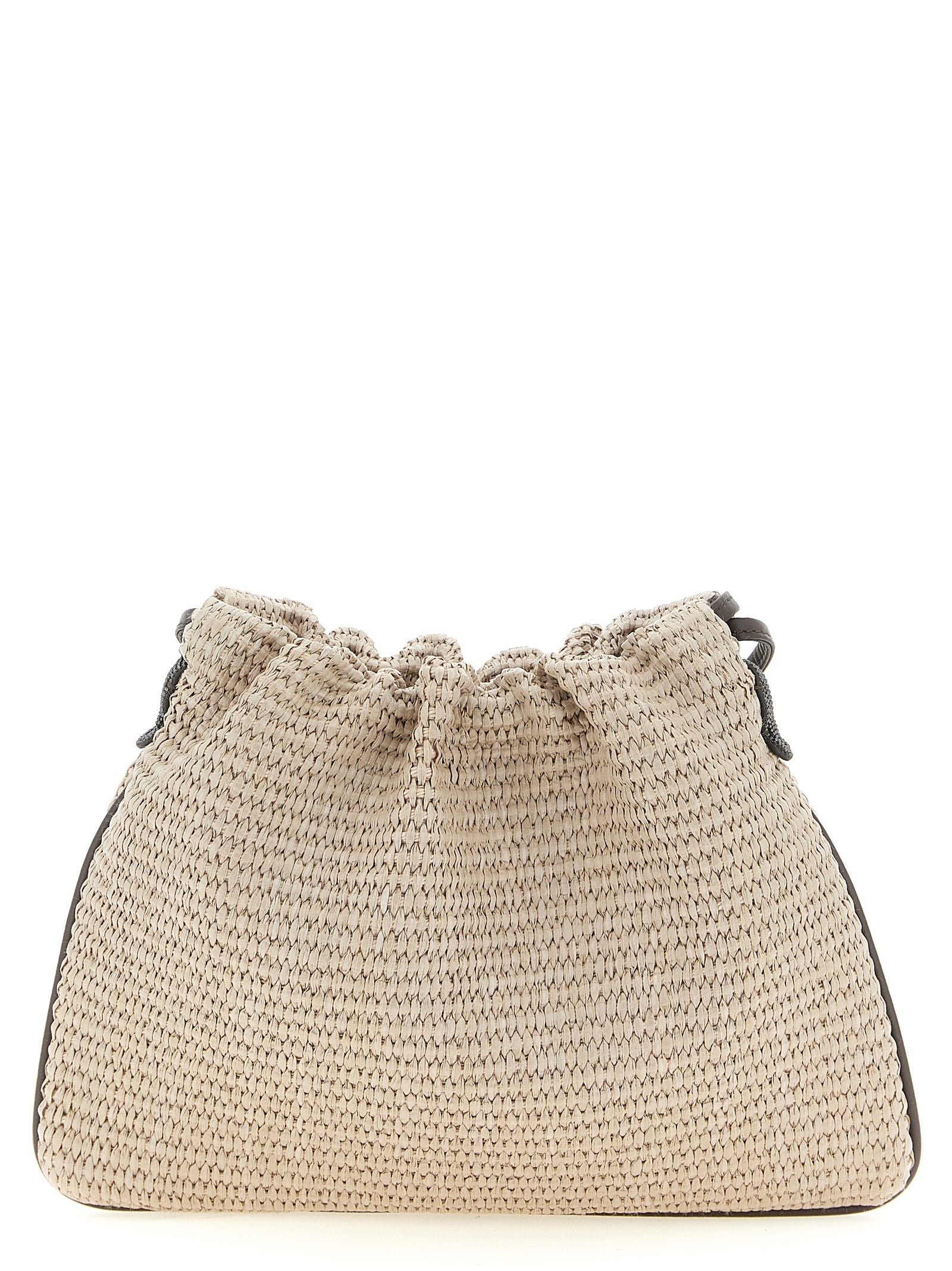 Brunello Cucinelli Beige Cotton Clutch Bag