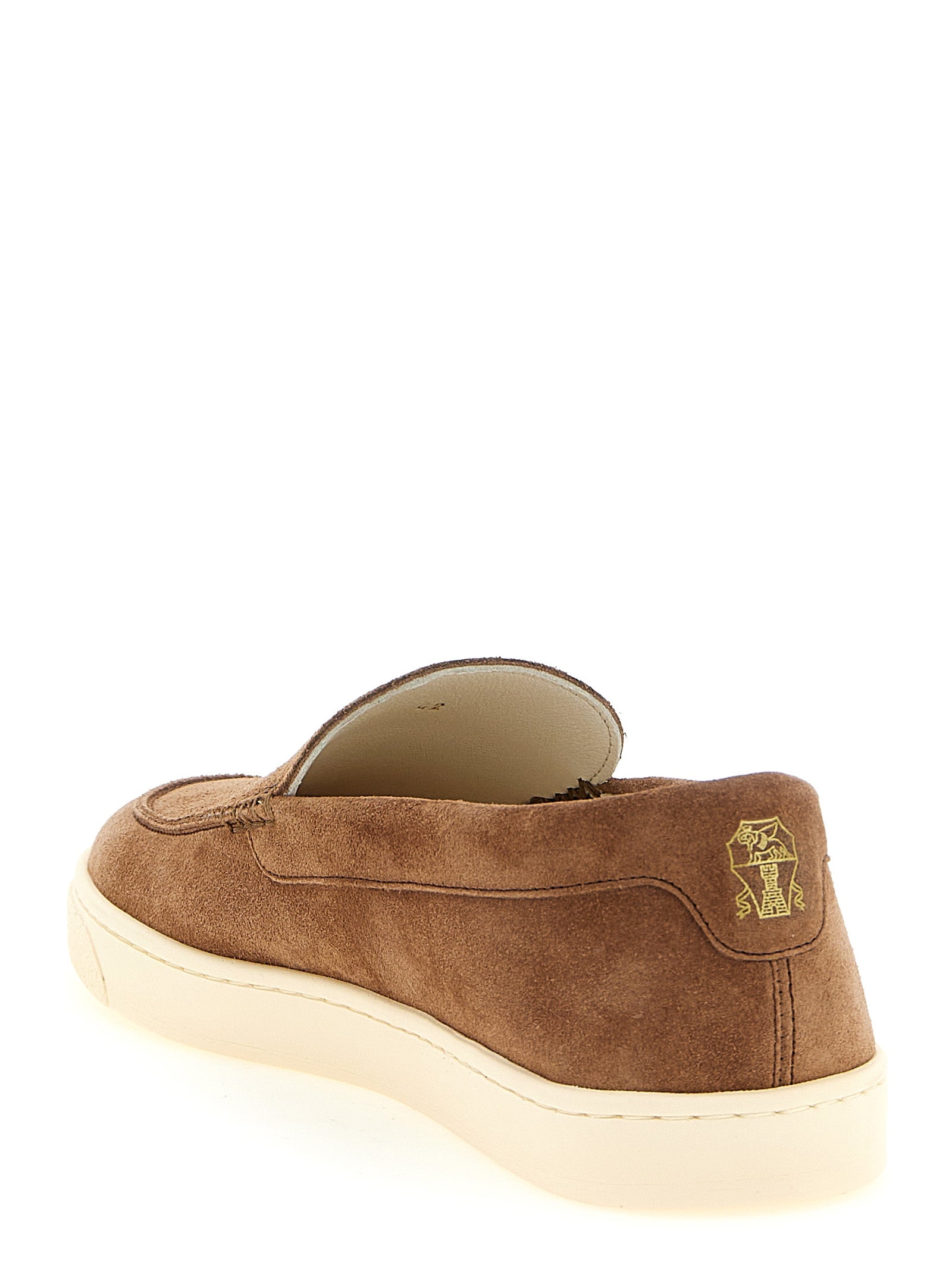 Brunello Cucinelli Brown Calfskin Slip-On Loafers