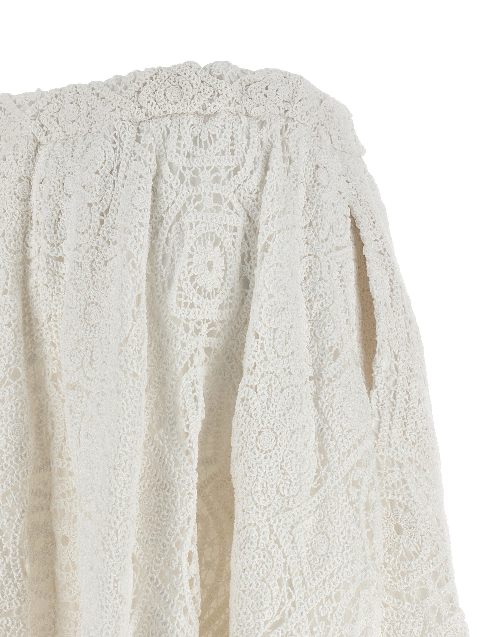 Comme Des Garçons White Cotton Midi Skirt - Artisanal Elegance