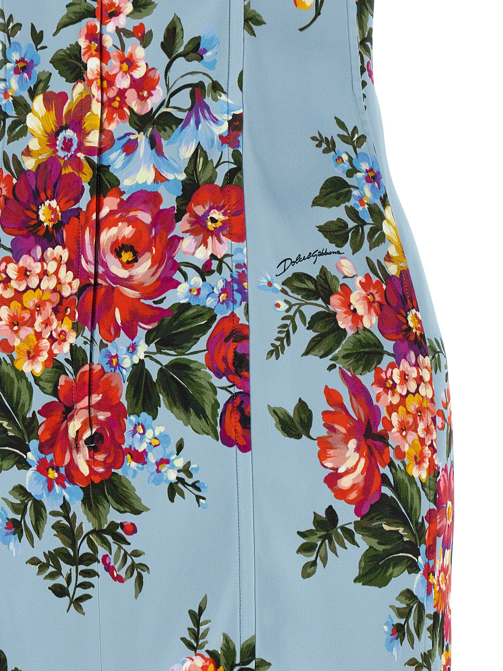 Dolce & Gabbana Blue Viscose Midi Dress – Artisanal Luxury Couture