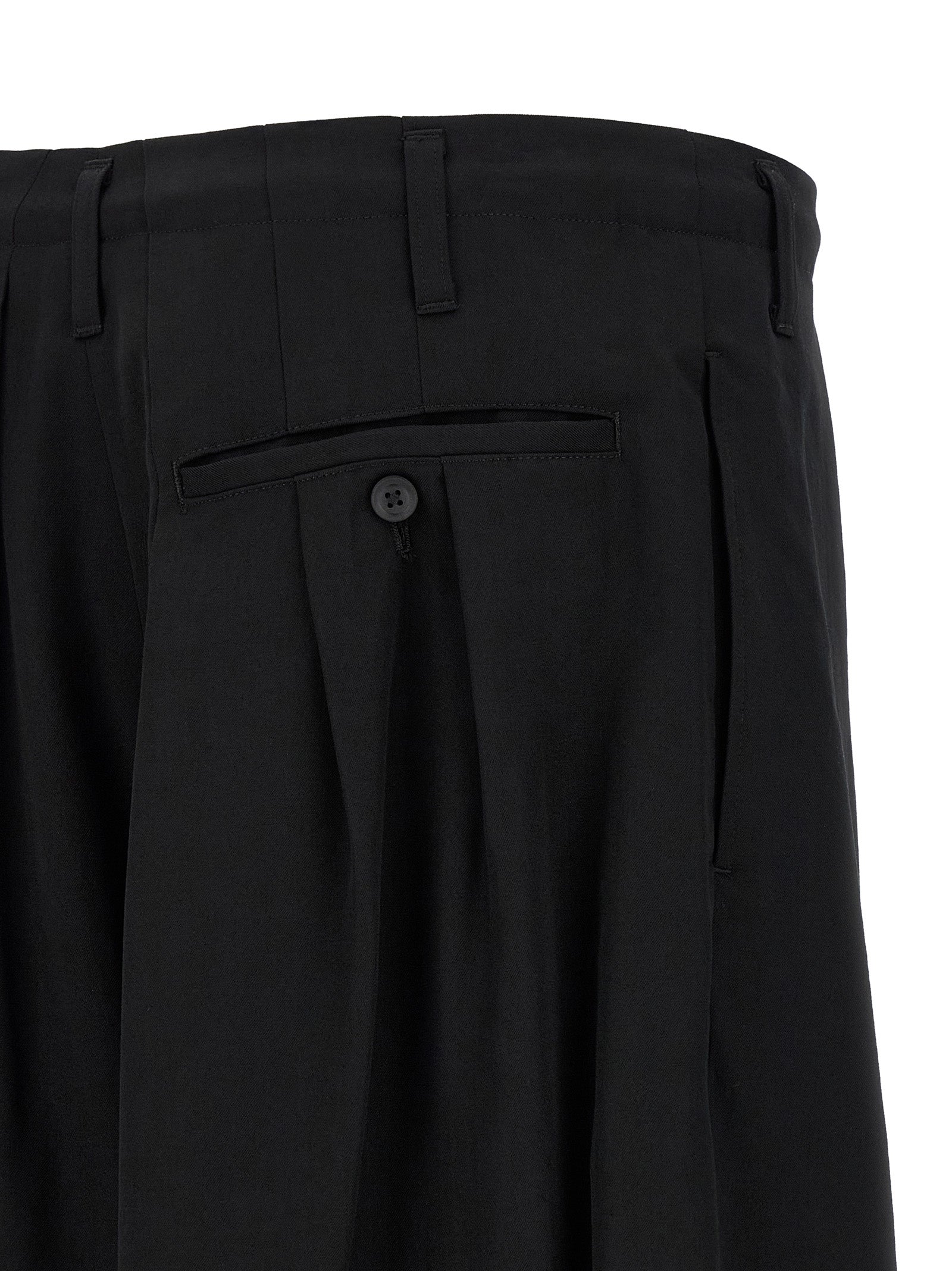 Yohji Yamamoto Black Triacetate Casual Pants