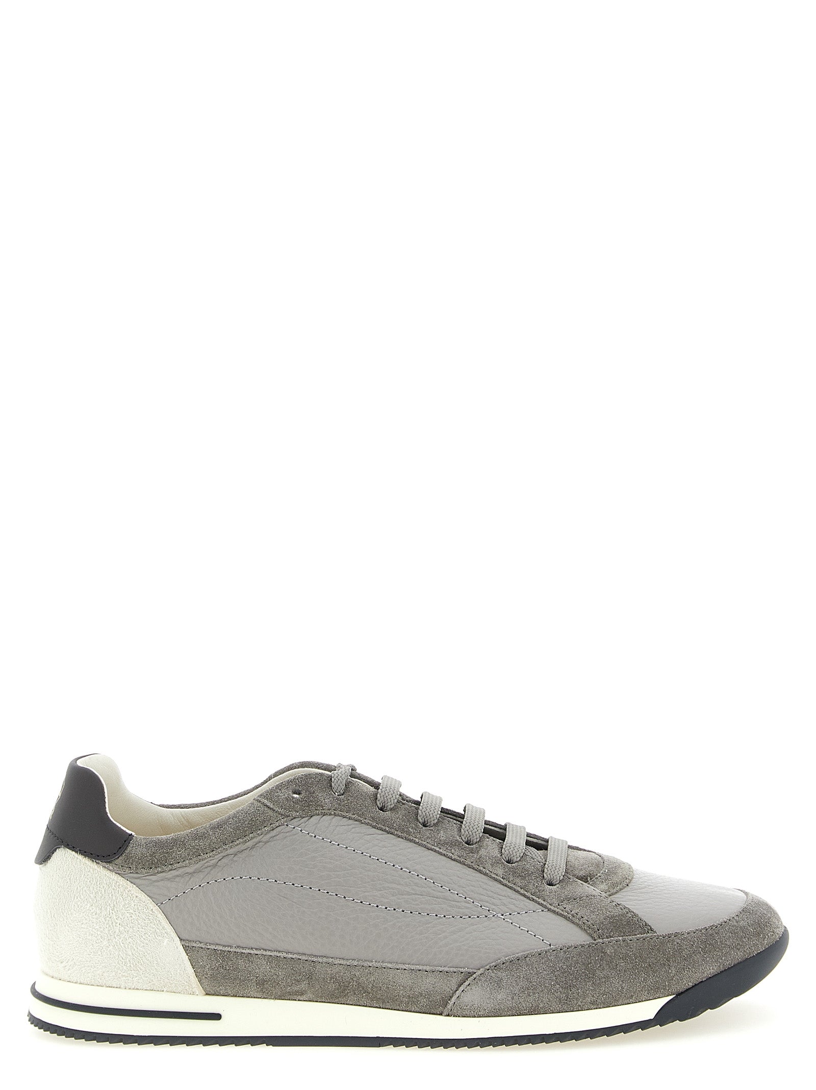 Brunello Cucinelli Gray Nubuc Leather Sneakers