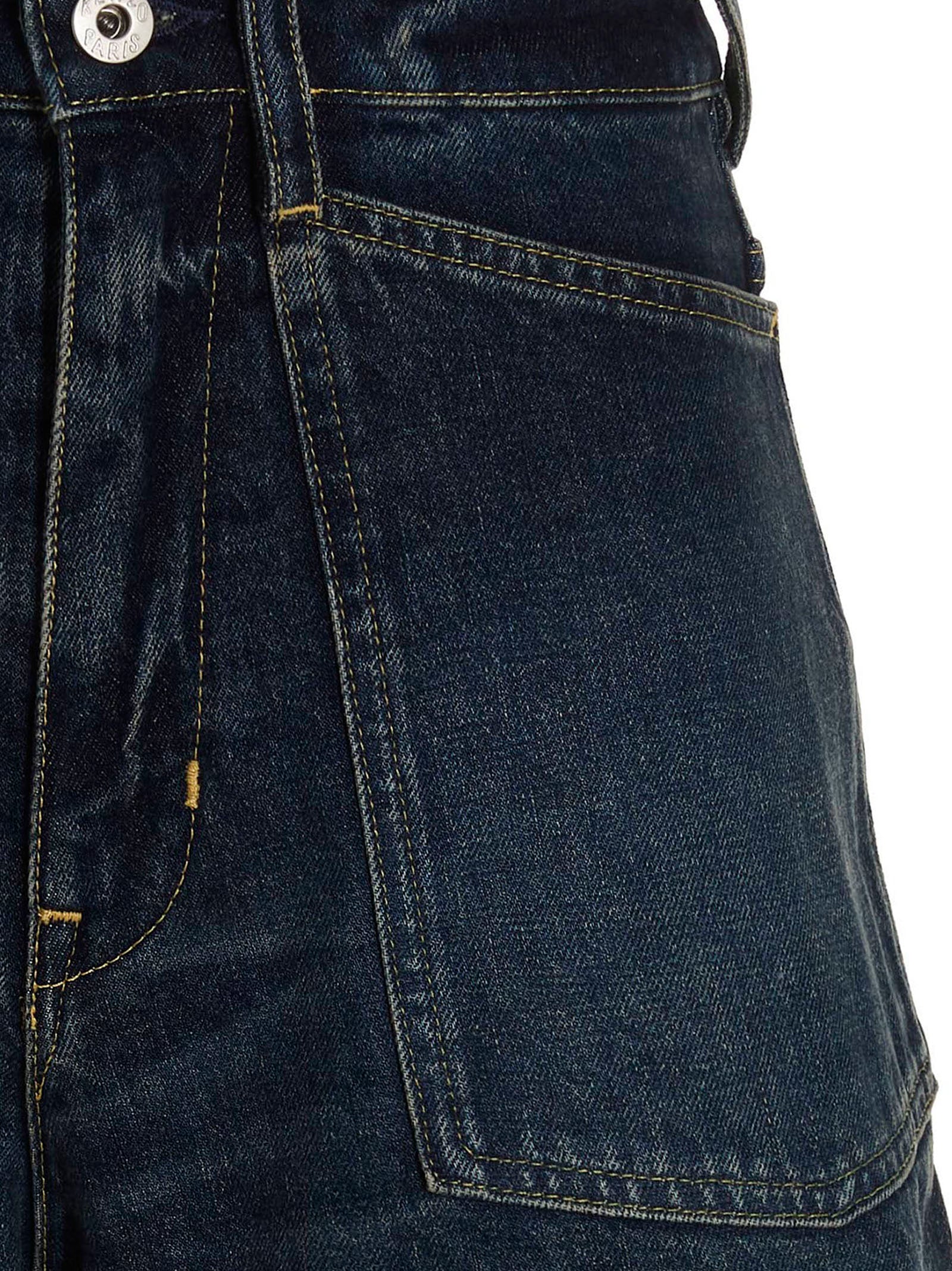 Indulge in the exquisite Kenzo Blue Cotton Bermuda Shorts, crafted from luxurious cotton, embodying effortless chic and timeless elegance for the discerning fashion connoisseur.