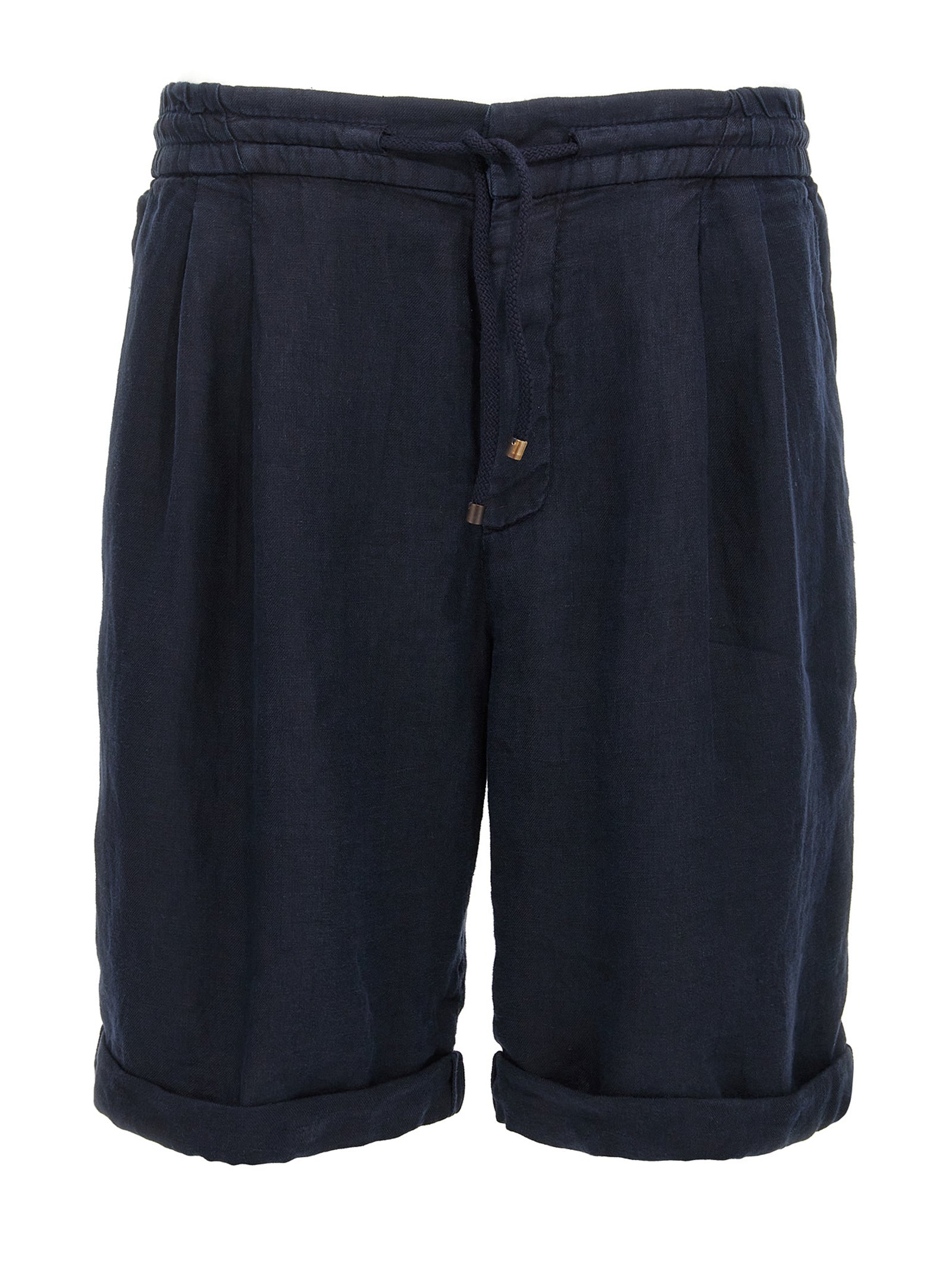 Brunello Cucinelli Blue Linen Bermuda Shorts - Effortless Luxury
