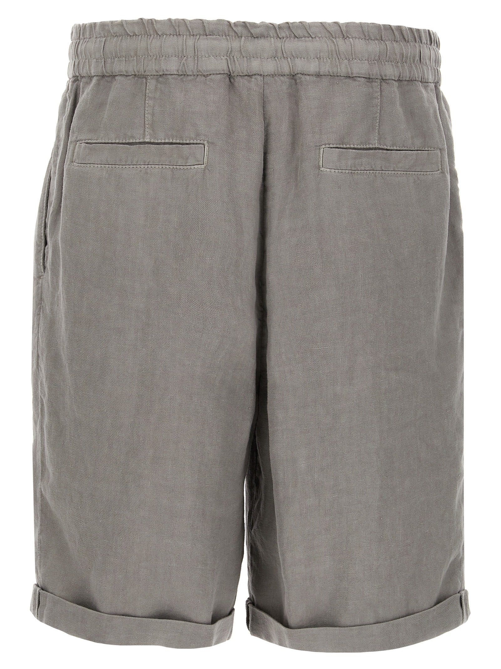 Brunello Cucinelli Gray Linen Bermuda Shorts