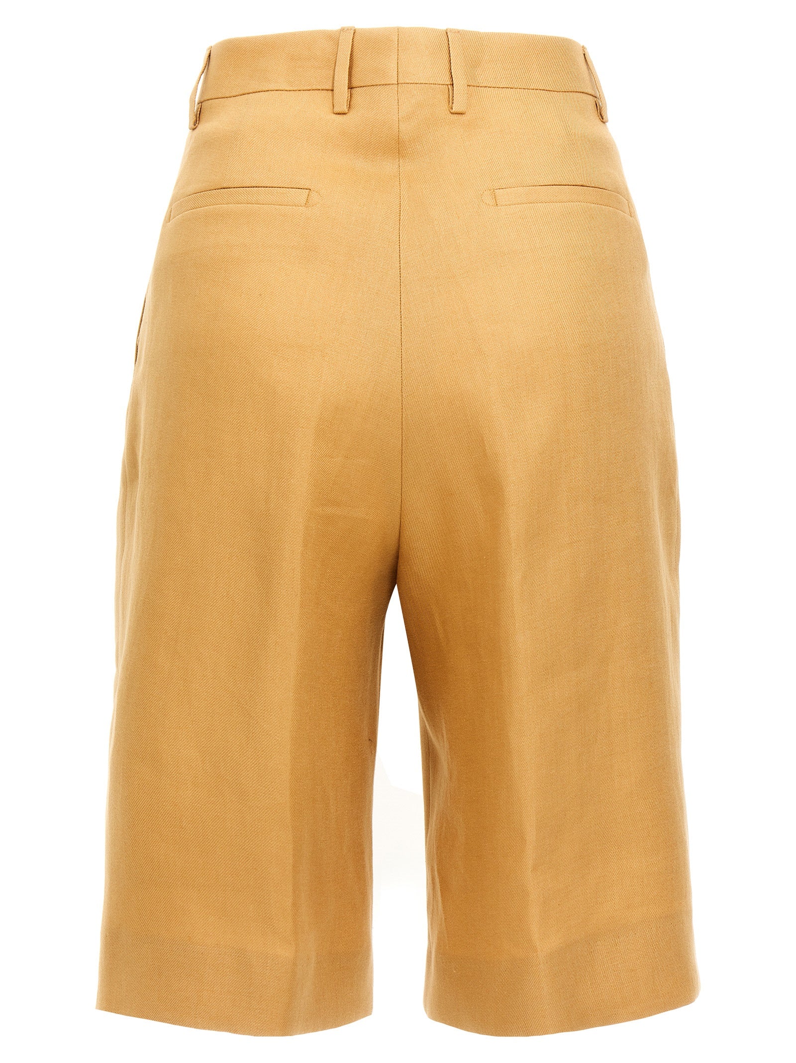 Tagliatore Orange Linen Bermuda Shorts - Exquisite Italian Elegance