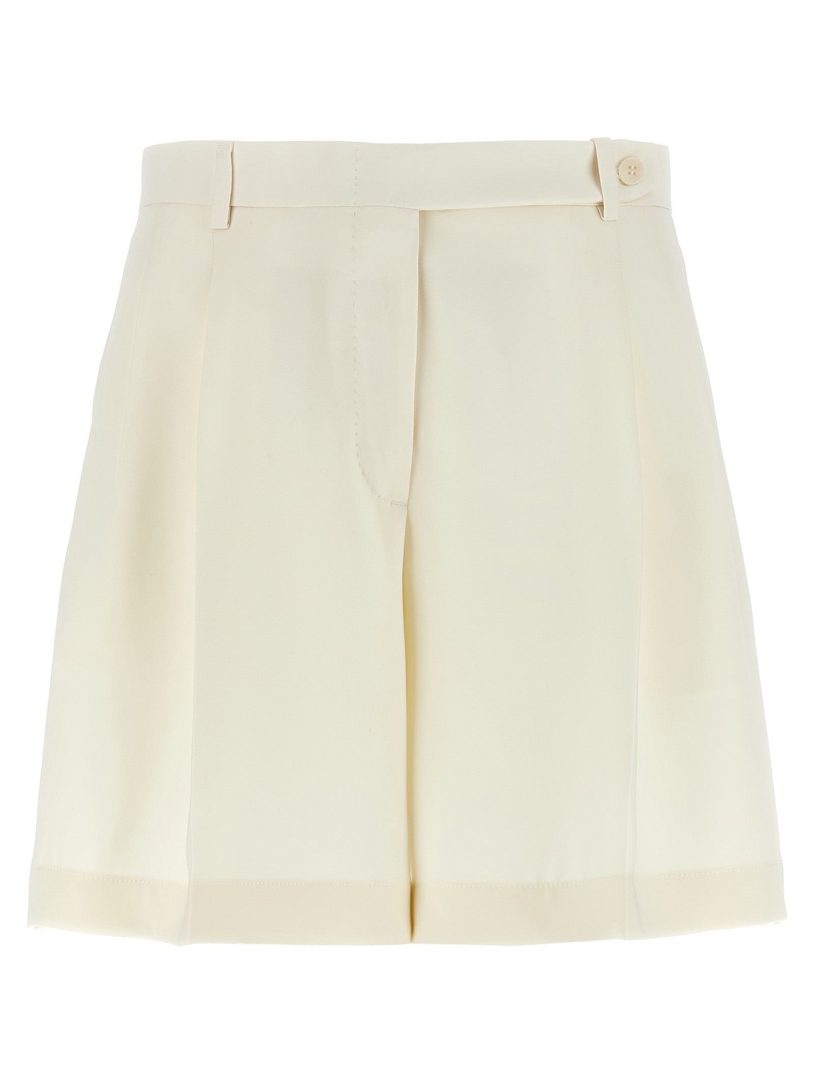 Brioni White Silk Bermuda Shorts - Effortless Elegance Redefined