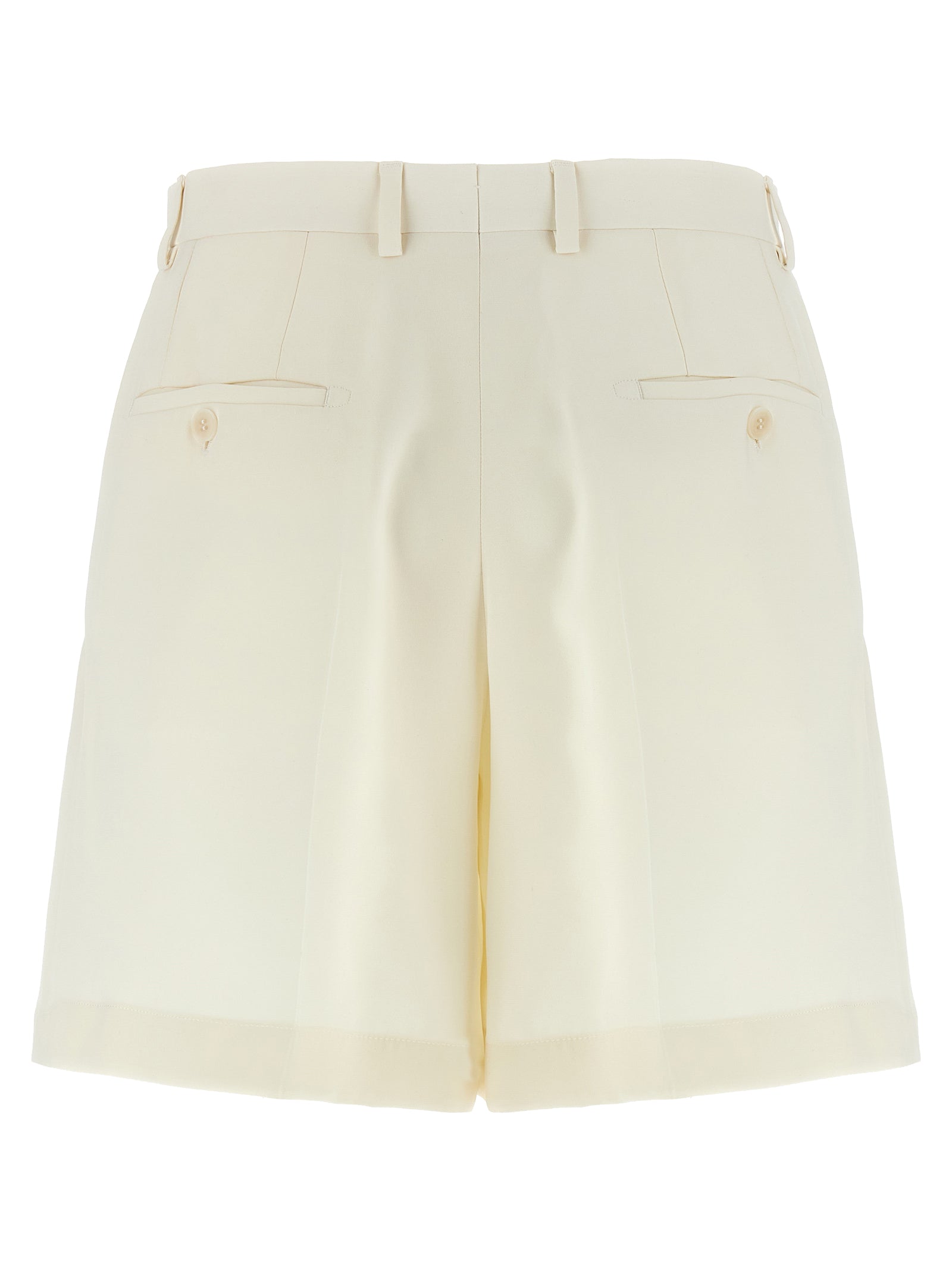 Brioni White Silk Bermuda Shorts - Effortless Elegance Redefined