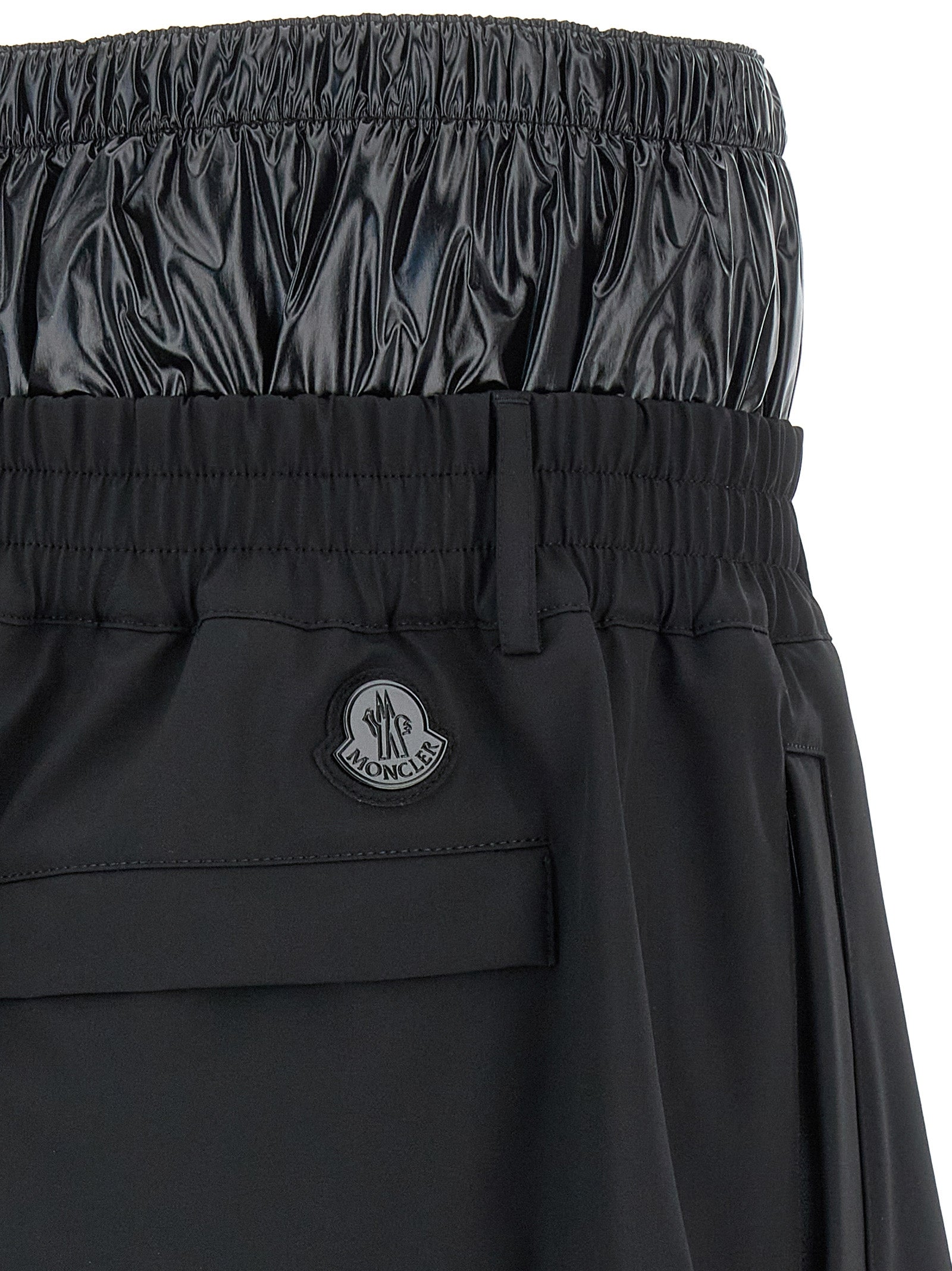 MONCLER GENIUS Black Polyamide Bermuda Shorts