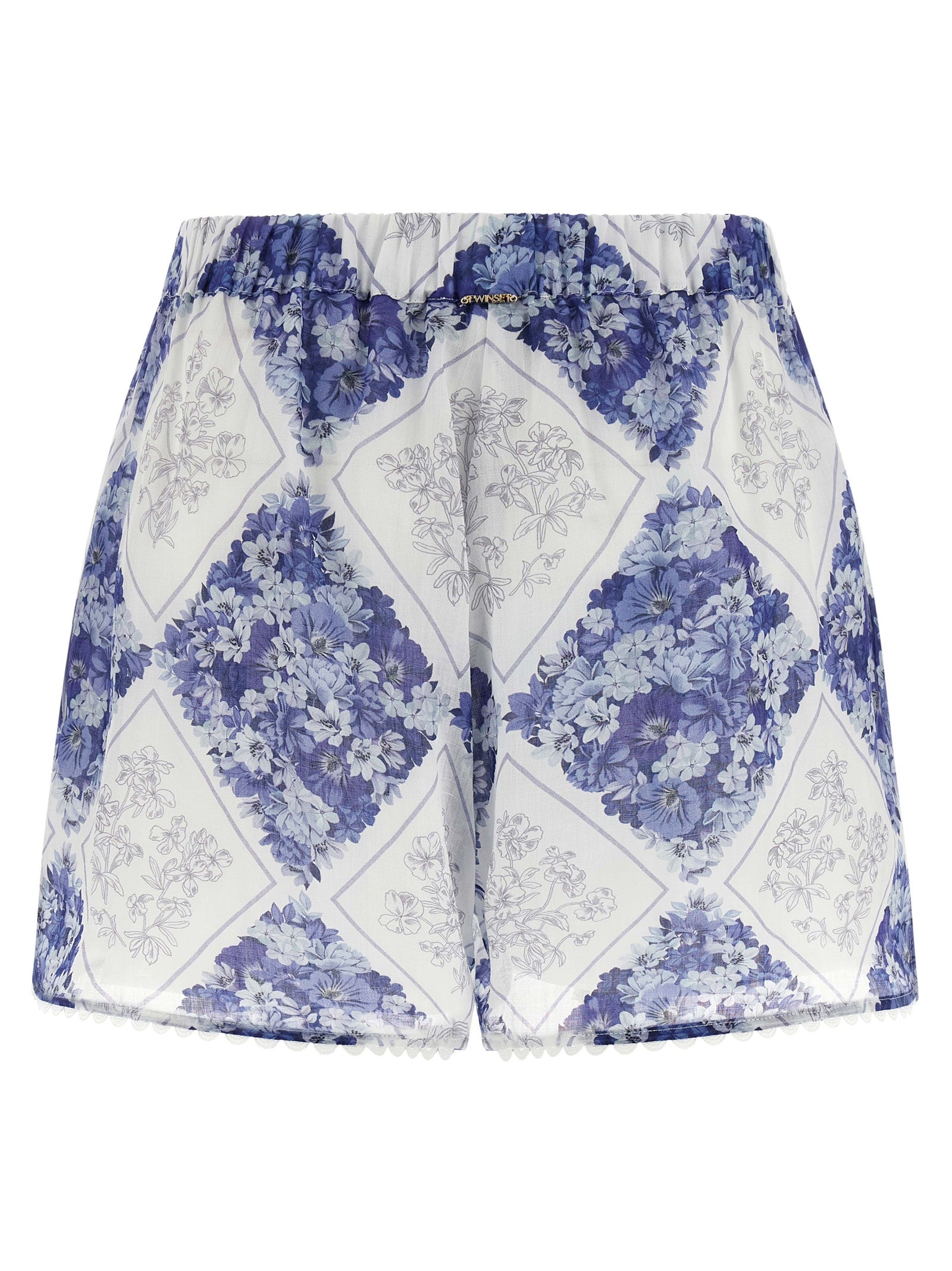 Elevate your summer wardrobe with Twinset's Blue Stingray Leather Bermuda Shorts, a luxurious blend of style and comfort, perfect for any elegant occasion.