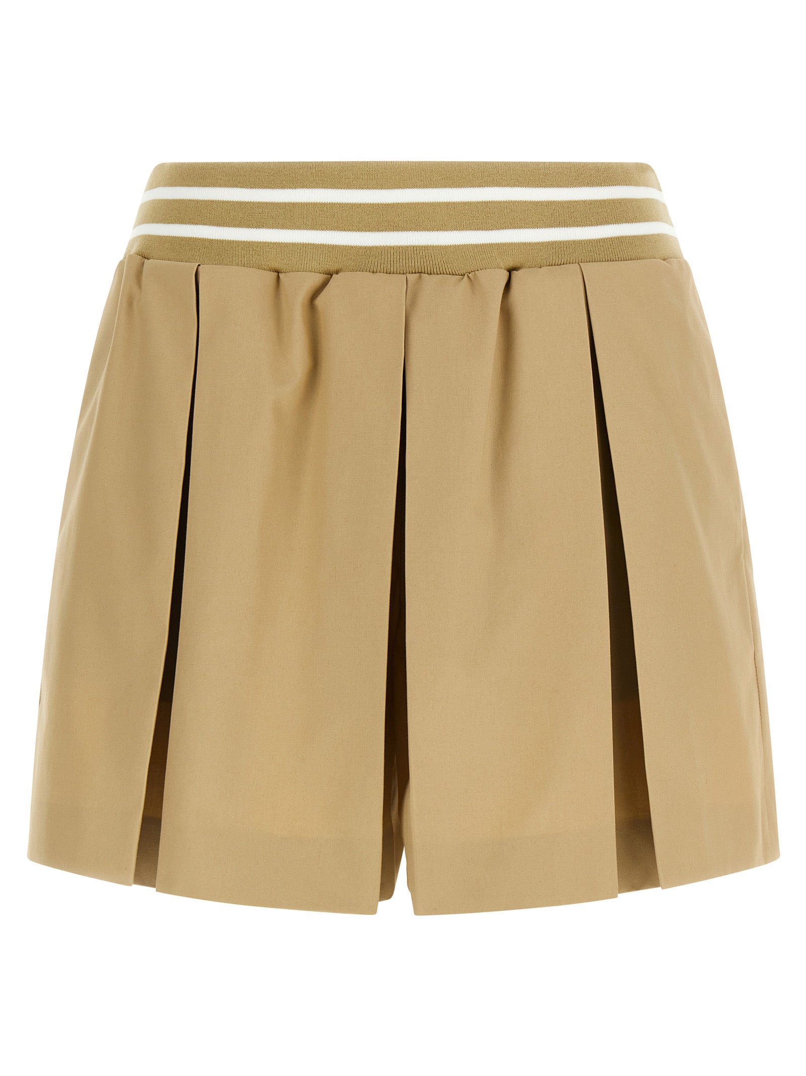 Indulge in the Moschino Beige Cotton Bermuda Shorts, a masterpiece of Italian craftsmanship that redefines summer elegance with luxurious comfort and contemporary style.