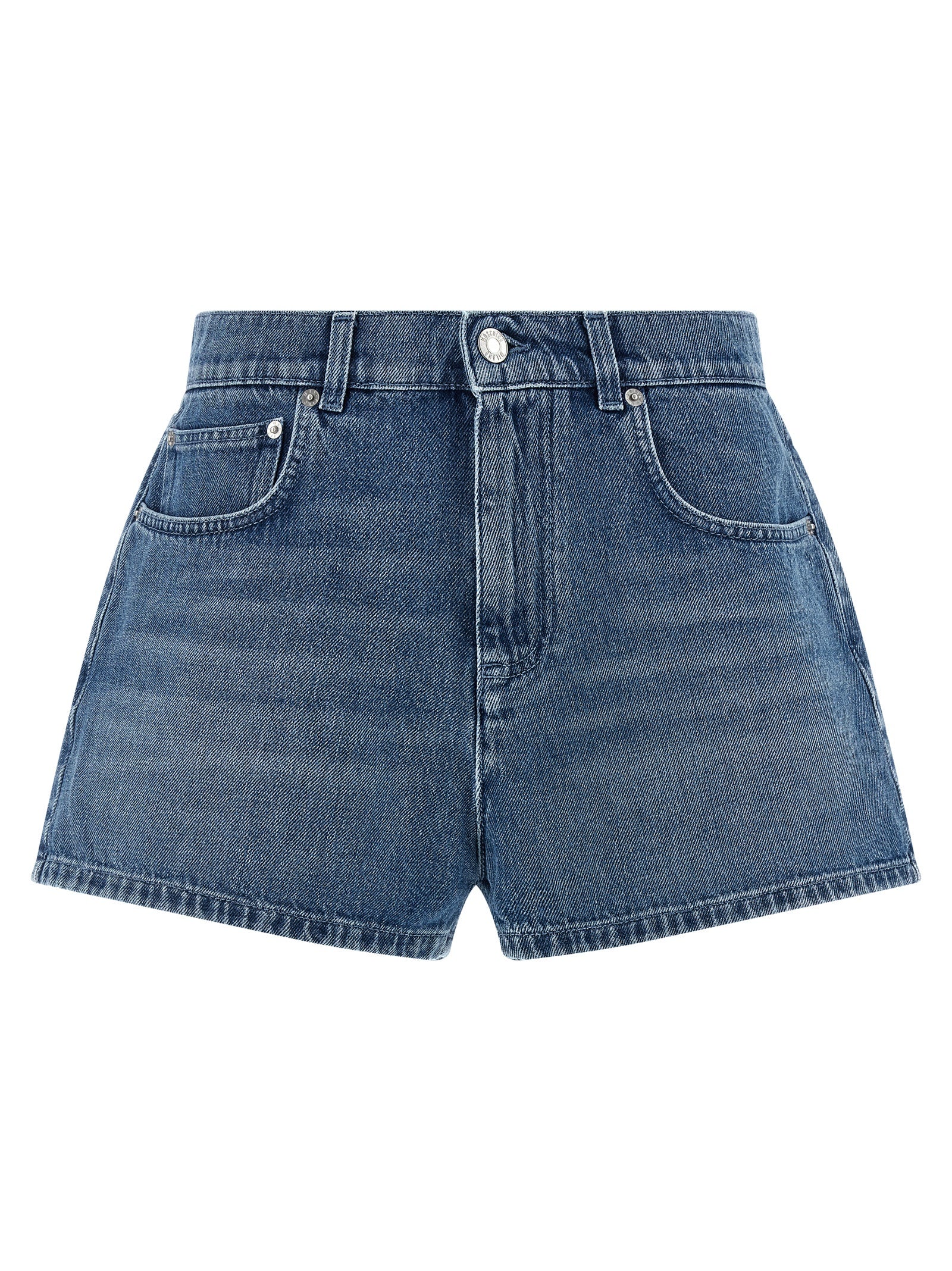 Moschino Blue Cotton Bermuda Shorts - Designer Couture Elegance