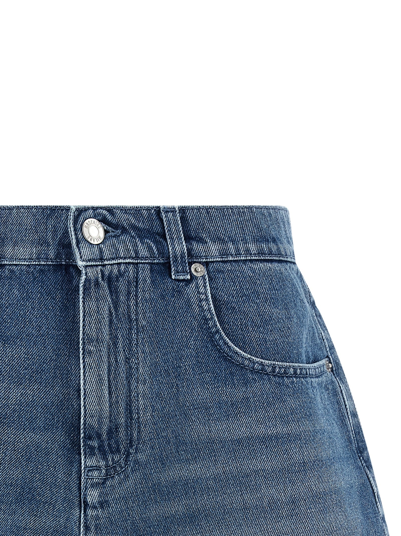 Moschino Blue Cotton Bermuda Shorts | Designer Couture Elegance