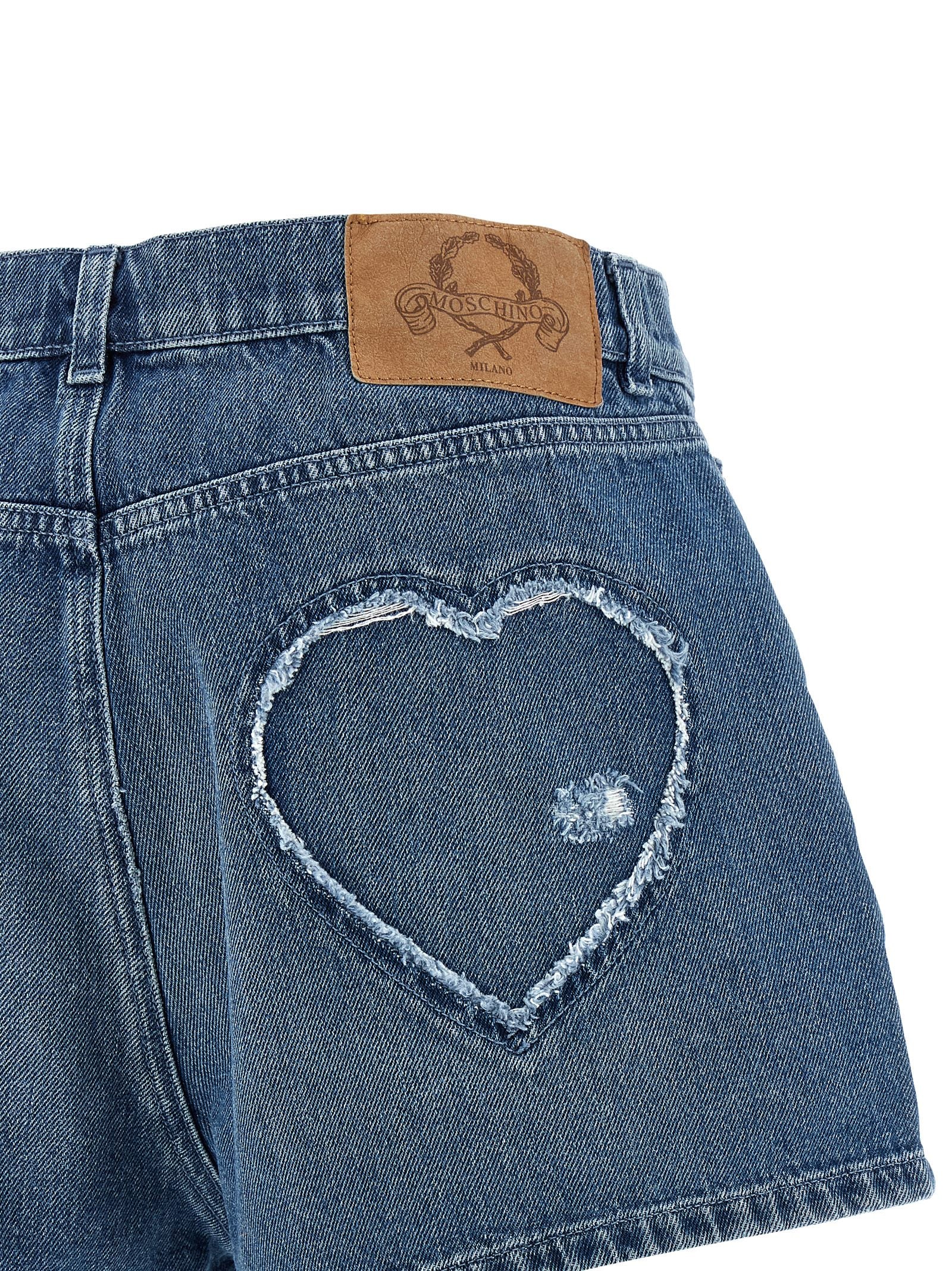 Moschino Blue Cotton Bermuda Shorts - Artisanal Luxury Fashion