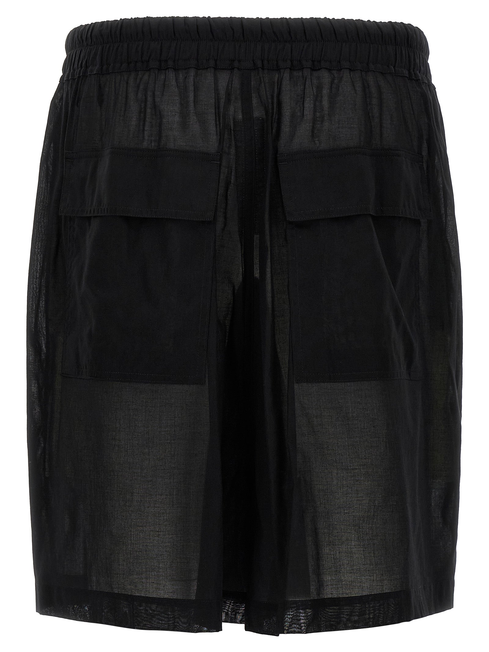 Discover the Rick Owens Black Cotton Bermuda Shorts, an avant-garde masterpiece crafted in Italy, merging luxurious comfort with bold design for the modern connoisseur.