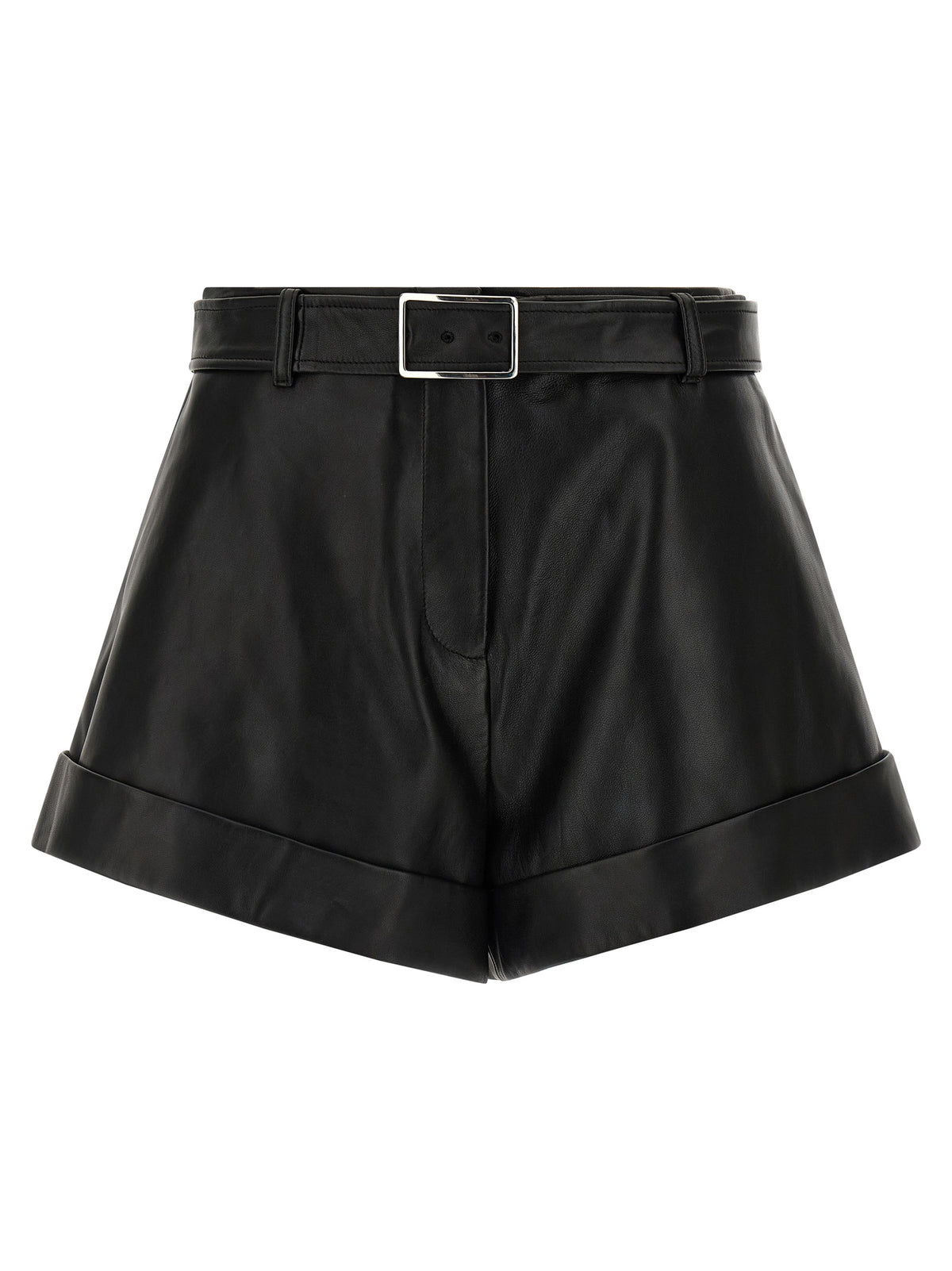 Sportmax Black Lamb Leather Bermuda Shorts - Timeless Luxury