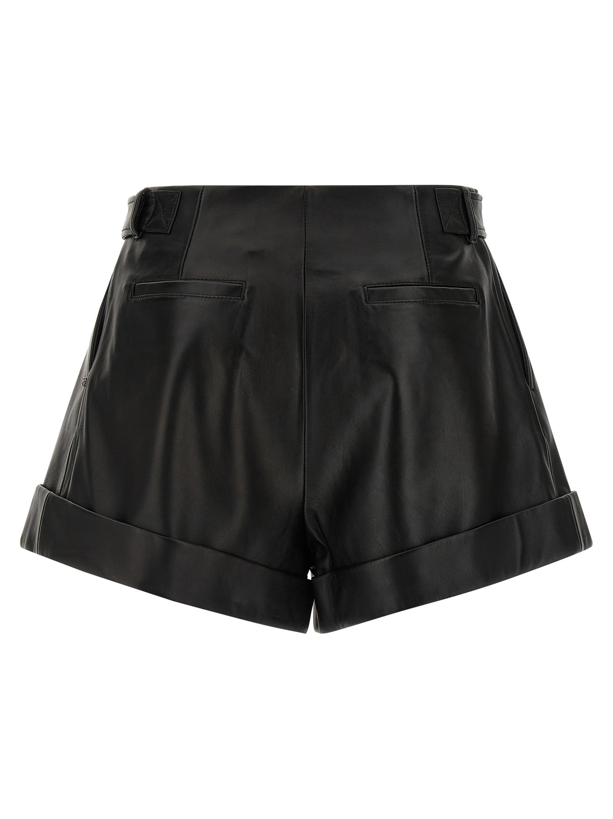 Sportmax Black Lamb Leather Bermuda Shorts - Timeless Luxury