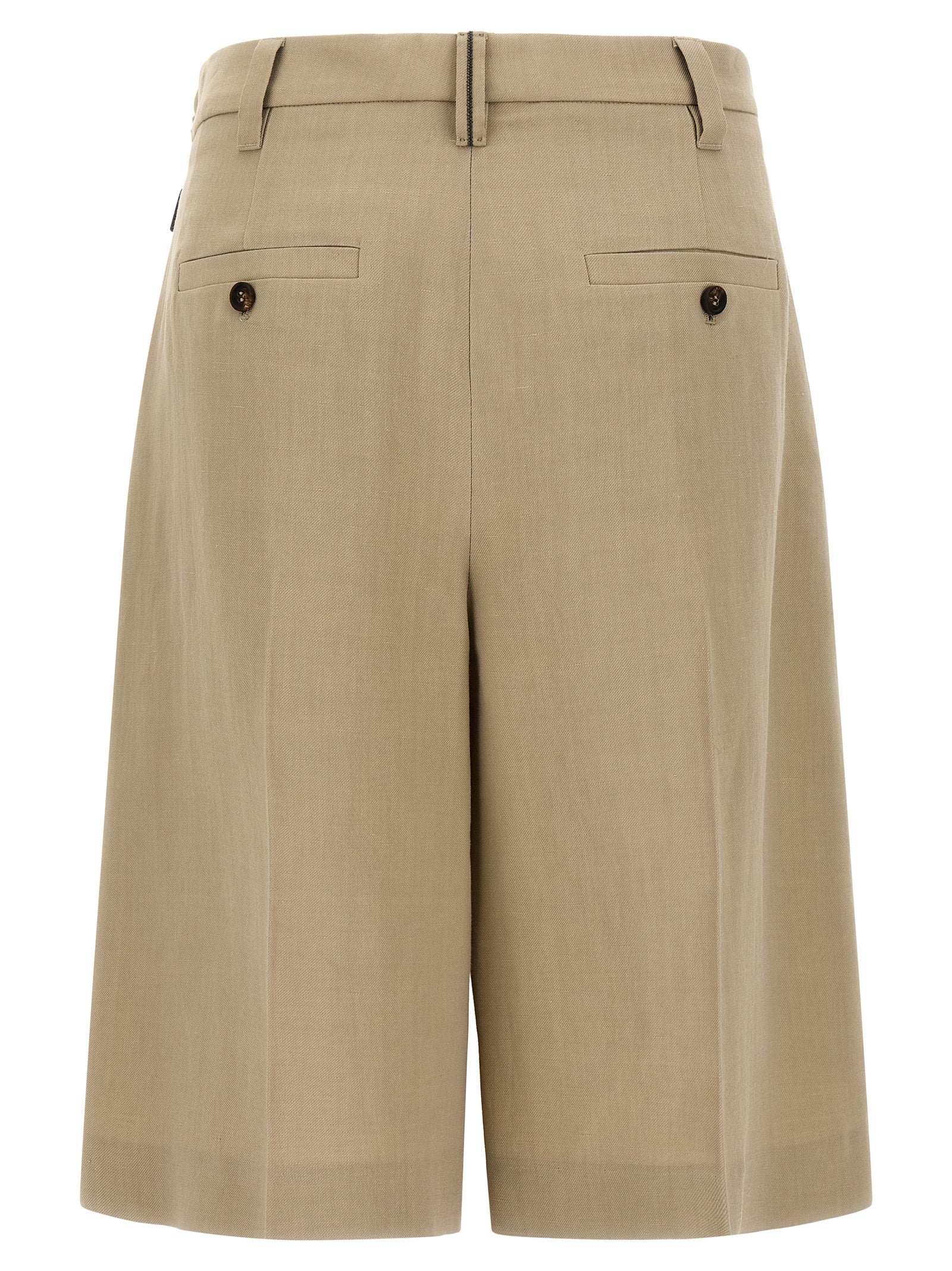 Brunello Cucinelli Beige Viscose Bermuda Shorts - Timeless Luxury