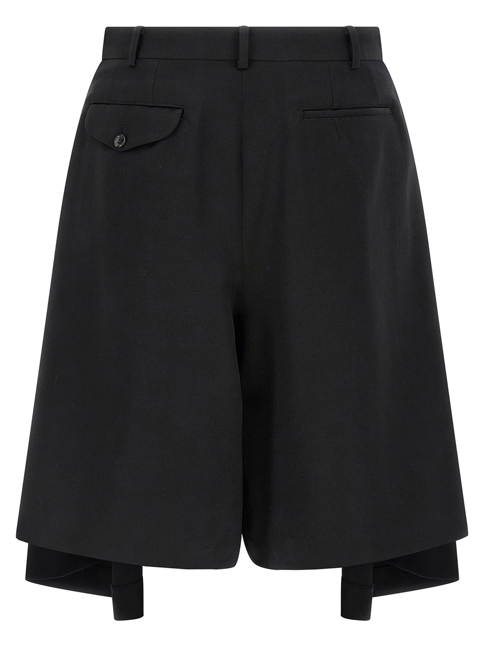 Comme Des Garçons Black Wool Bermuda Shorts