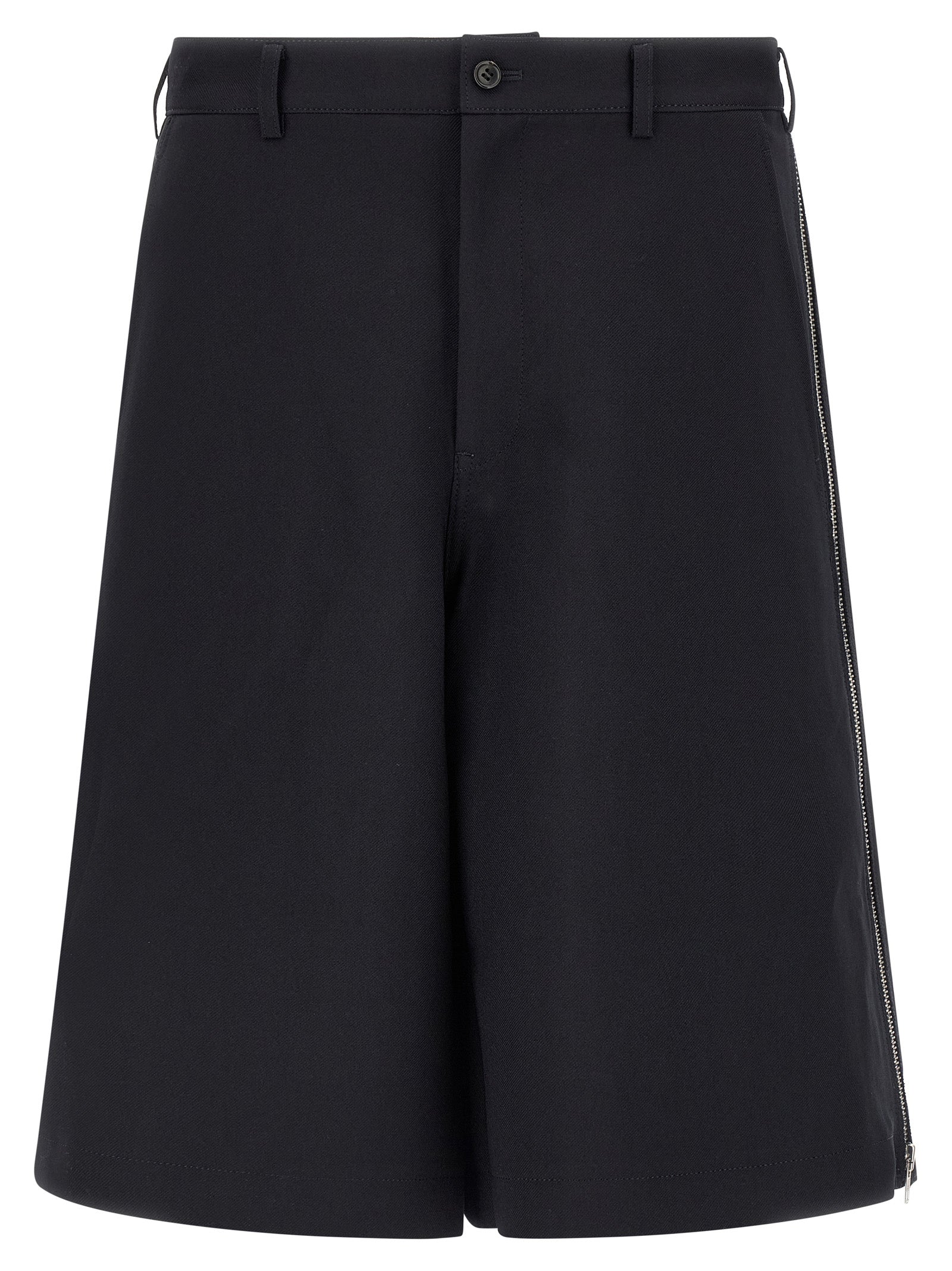 Comme Des Garçons Blue Polyester Bermuda Shorts - Timeless Elegance