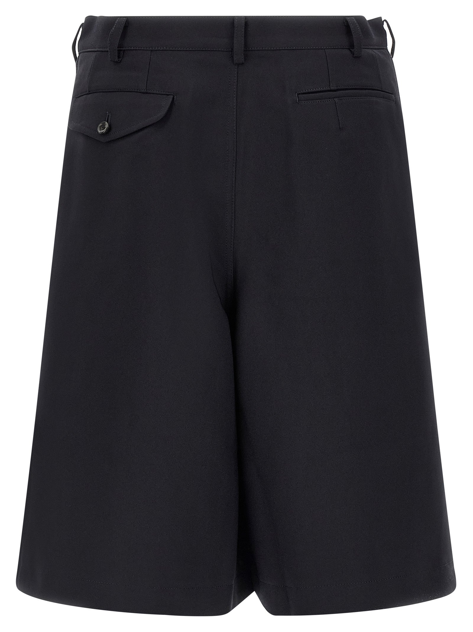 Comme Des Garçons Blue Polyester Bermuda Shorts - Timeless Elegance
