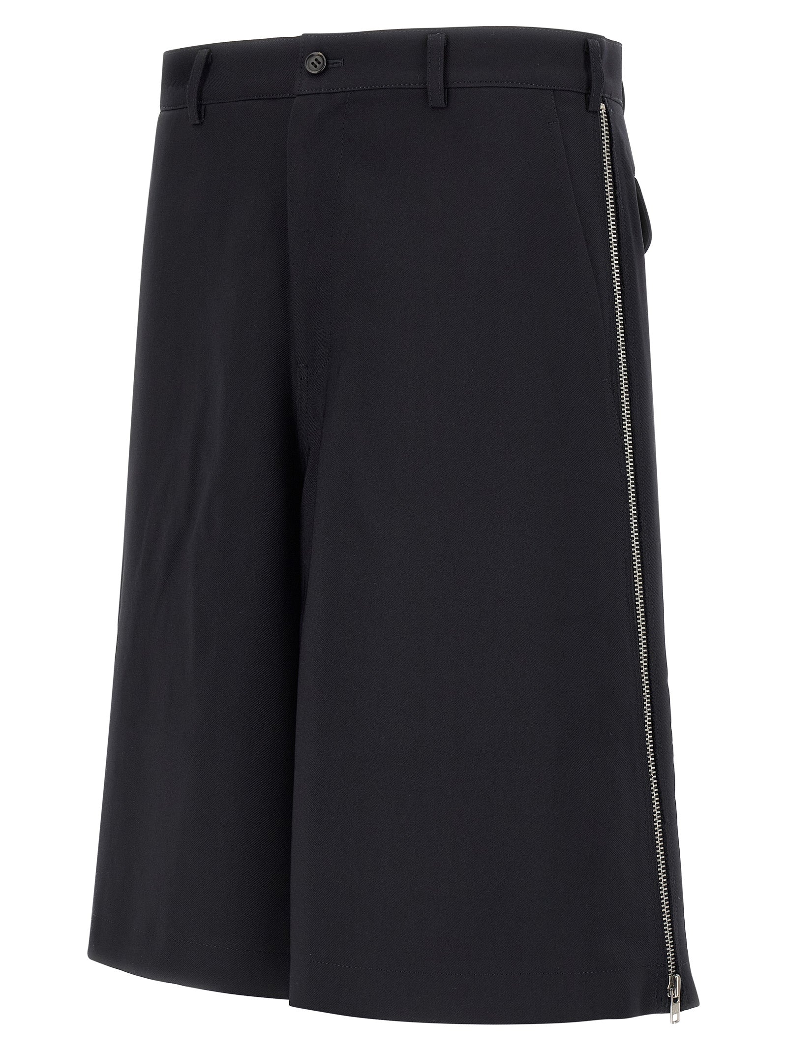 Comme Des Garçons Blue Polyester Bermuda Shorts - Luxurious Elegance