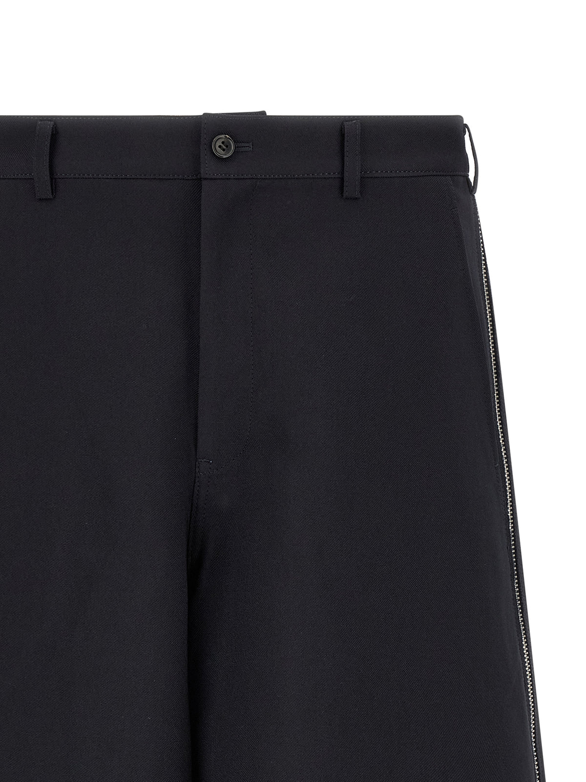 Comme Des Garçons Blue Polyester Bermuda Shorts - Timeless Elegance