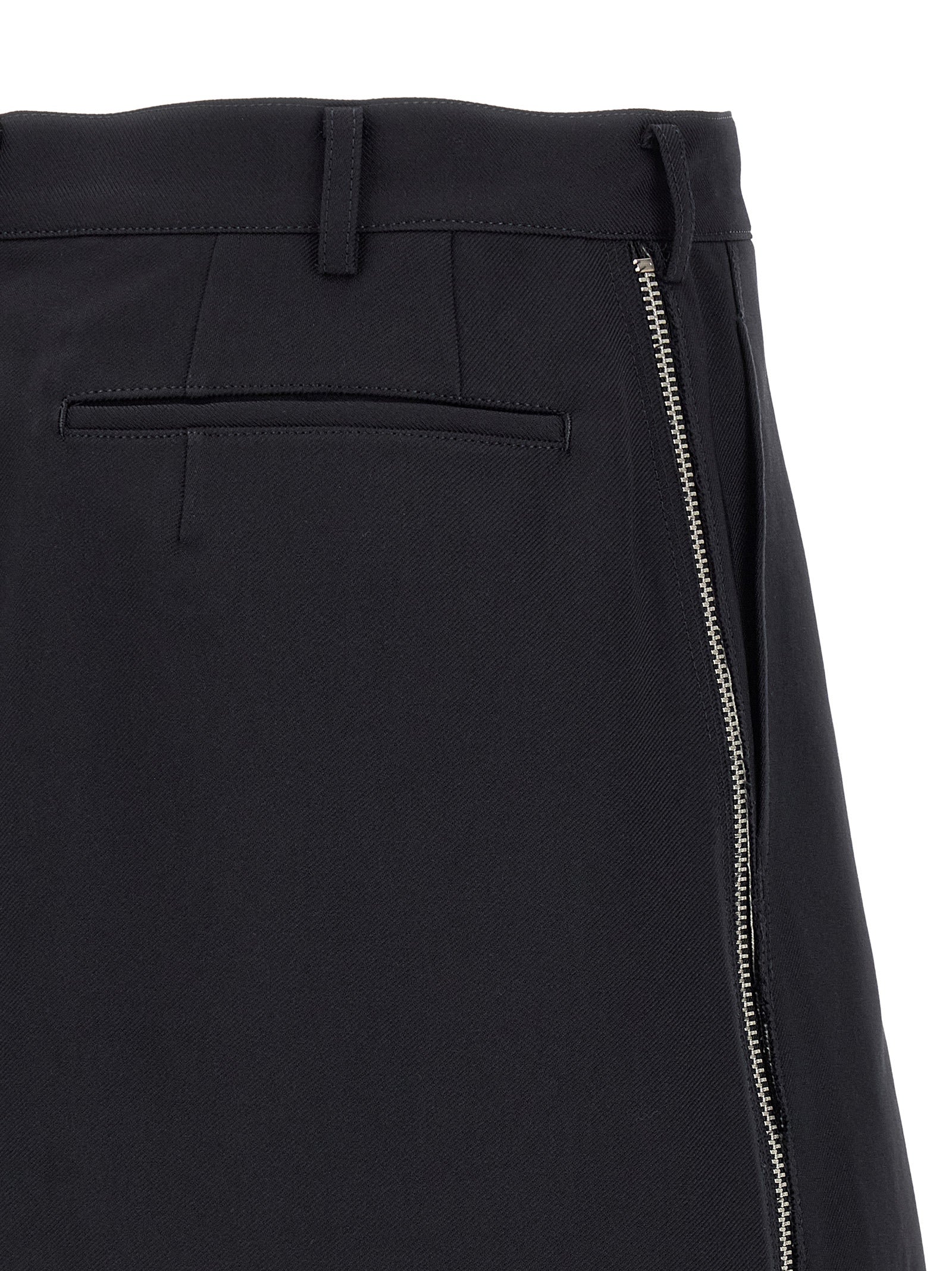 Comme Des Garçons Blue Herringbone Bermuda Shorts - Luxury Fashion